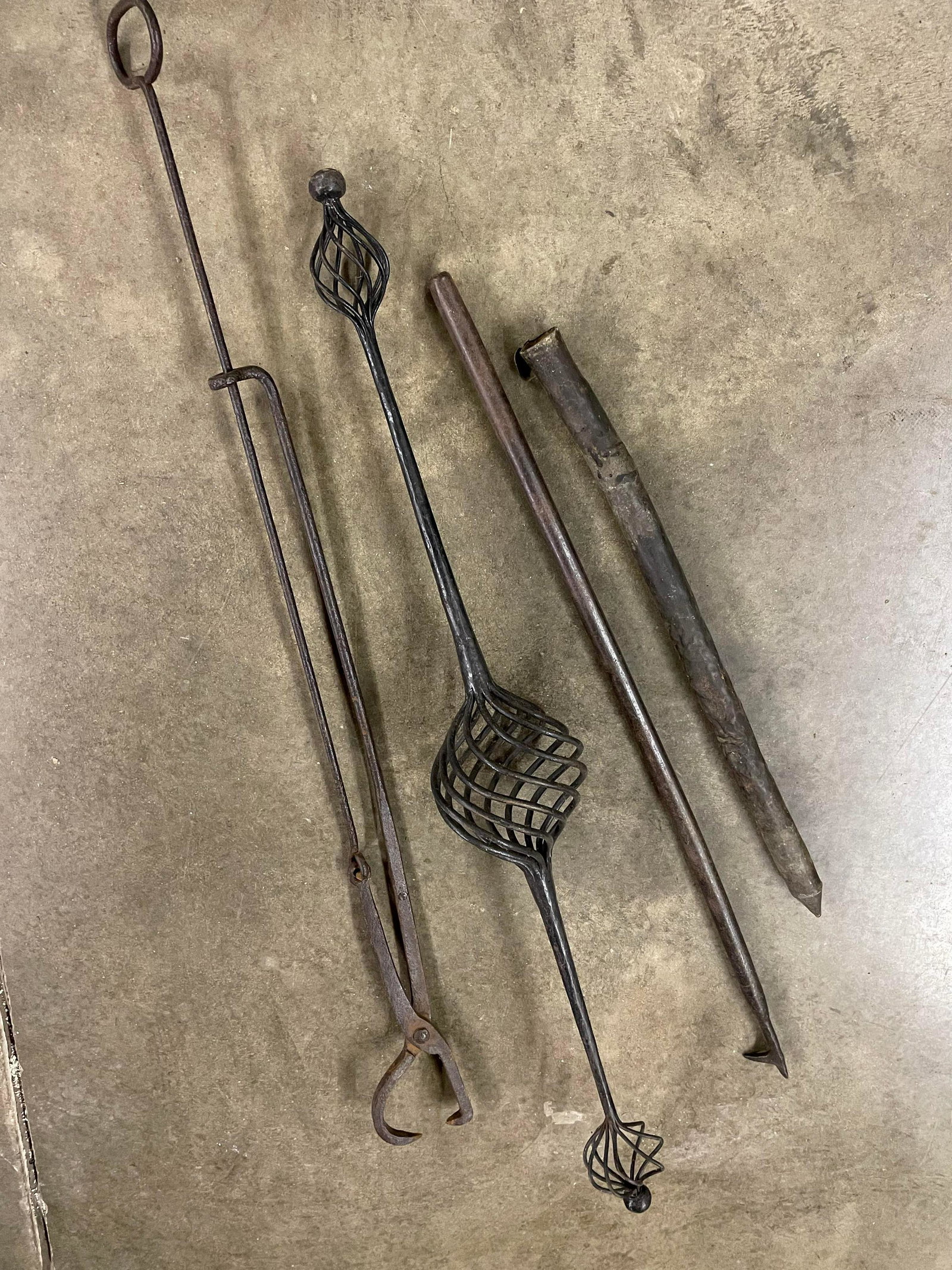 Collection Of Wrought Iron Items Including Fireplace Tool (1 of 3)