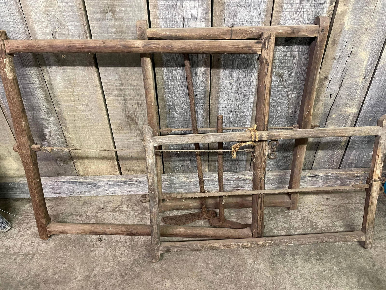 Trio Of Early Wooden Bucksaws Hand Saws (1 of 1)