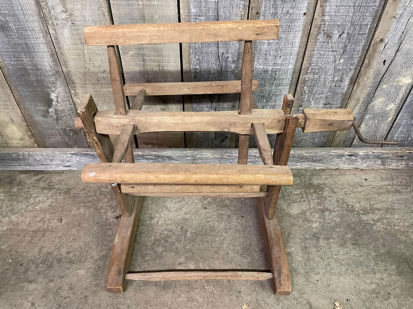 Early Wooden Textile Equipment Yarn Roller Rope Winder (1 of 2)