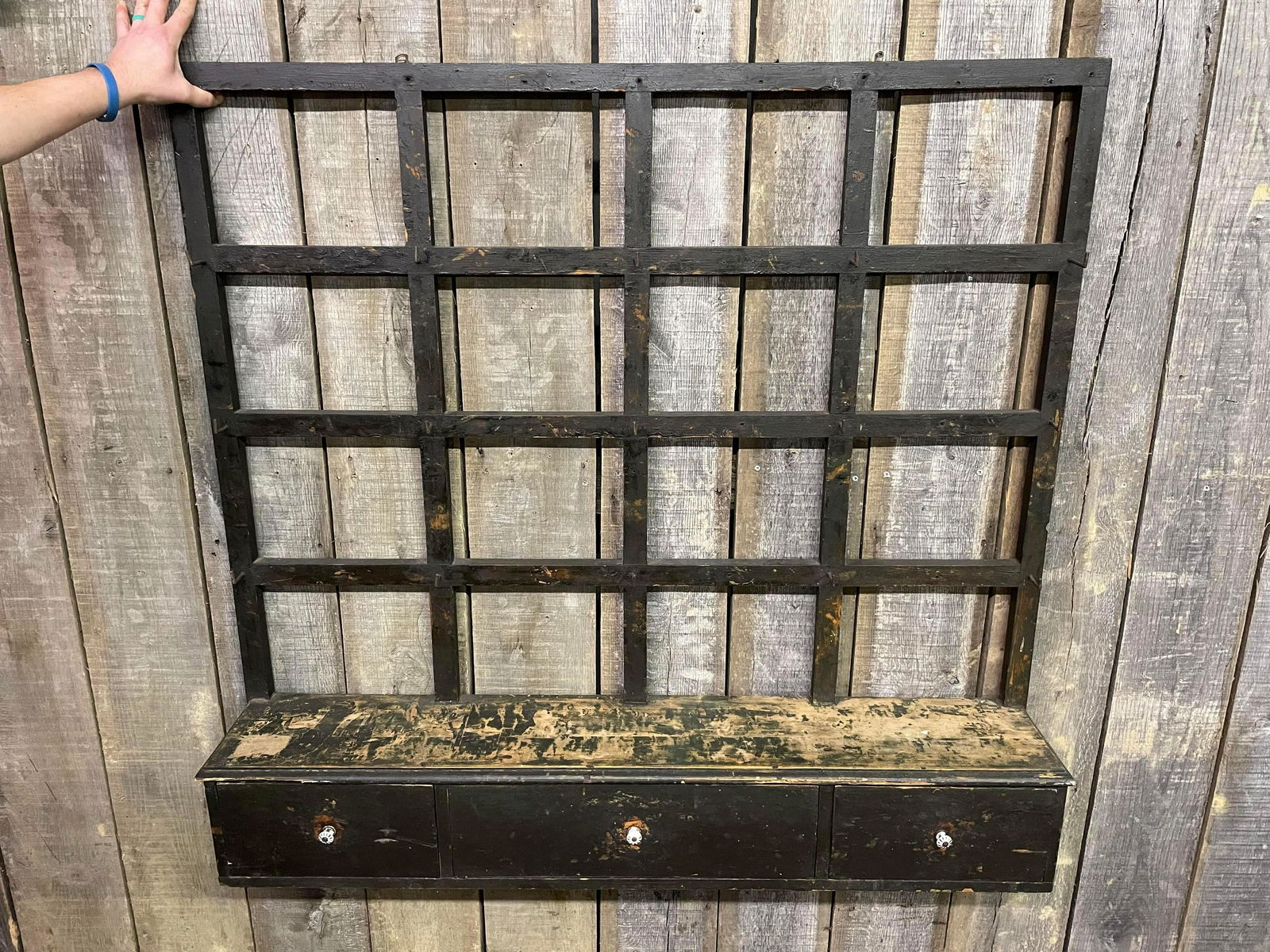 3-Drawer Antique Wooden Hanging Plant Stand - Shelving (1 of 2)