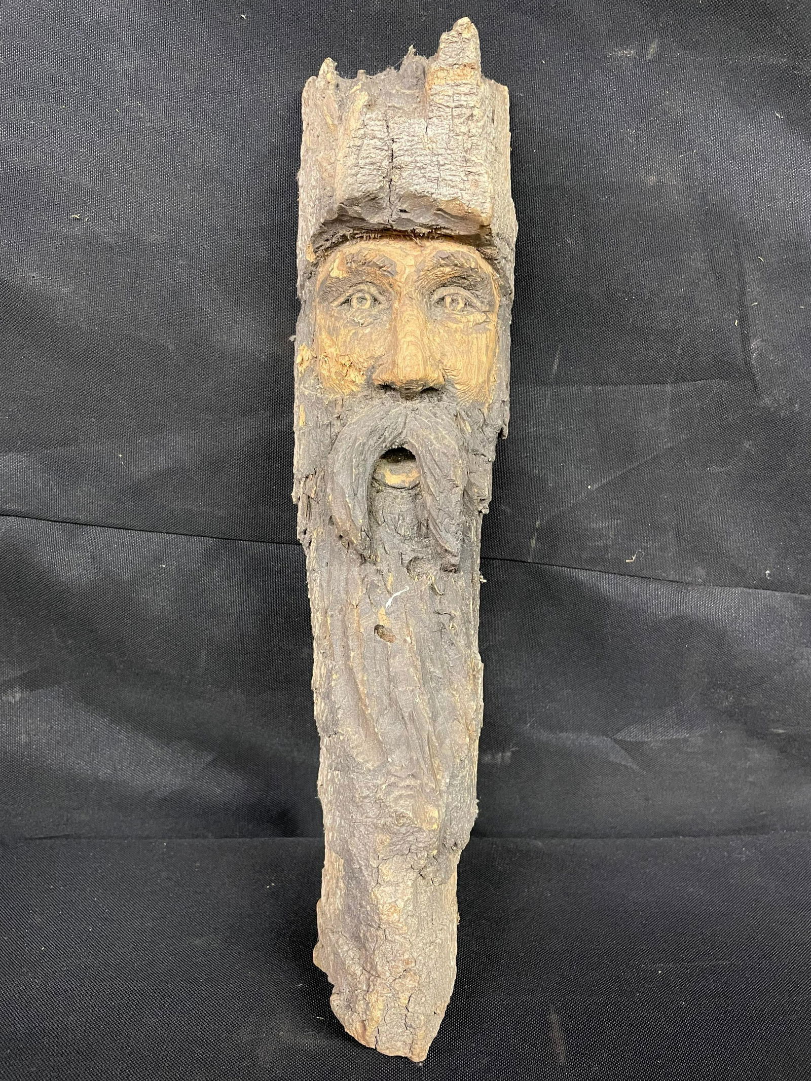 Hand-Carved Sculpture Depicting Man On The Mountain15" Tall (1 of 2)