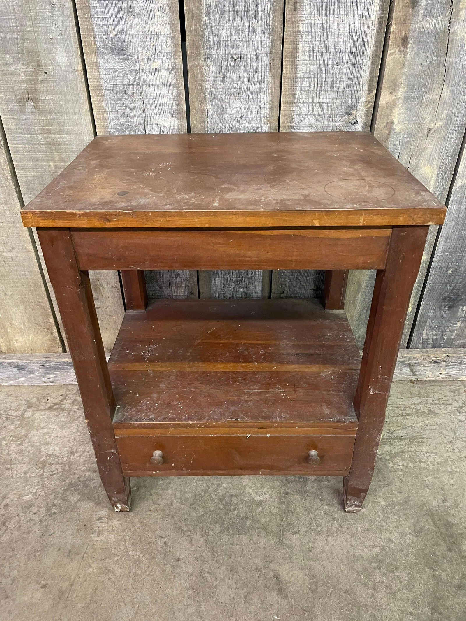 Antique Cherry One Drawer Side Table (1 of 4)