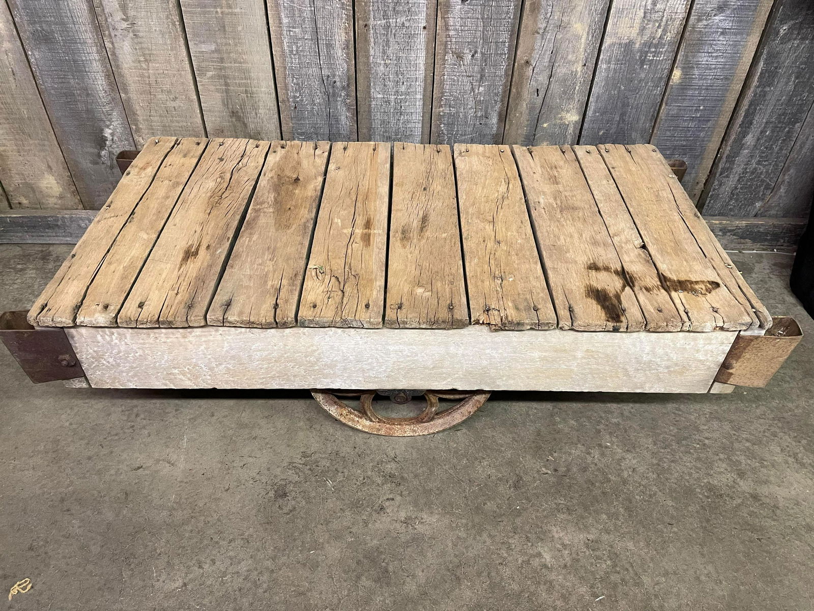Antique Warehouse With Cart Cast Iron Wheels (1 of 4)