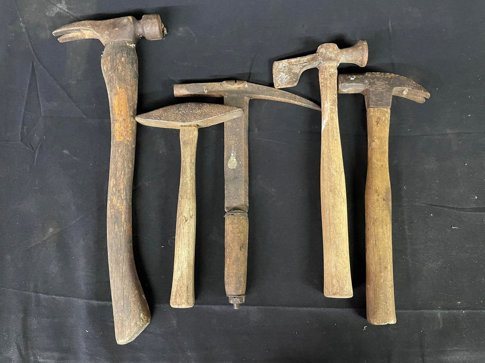 Early Hand Tool Collection Including Claw, Stone And Blacksmithing Hammers (1 of 1)