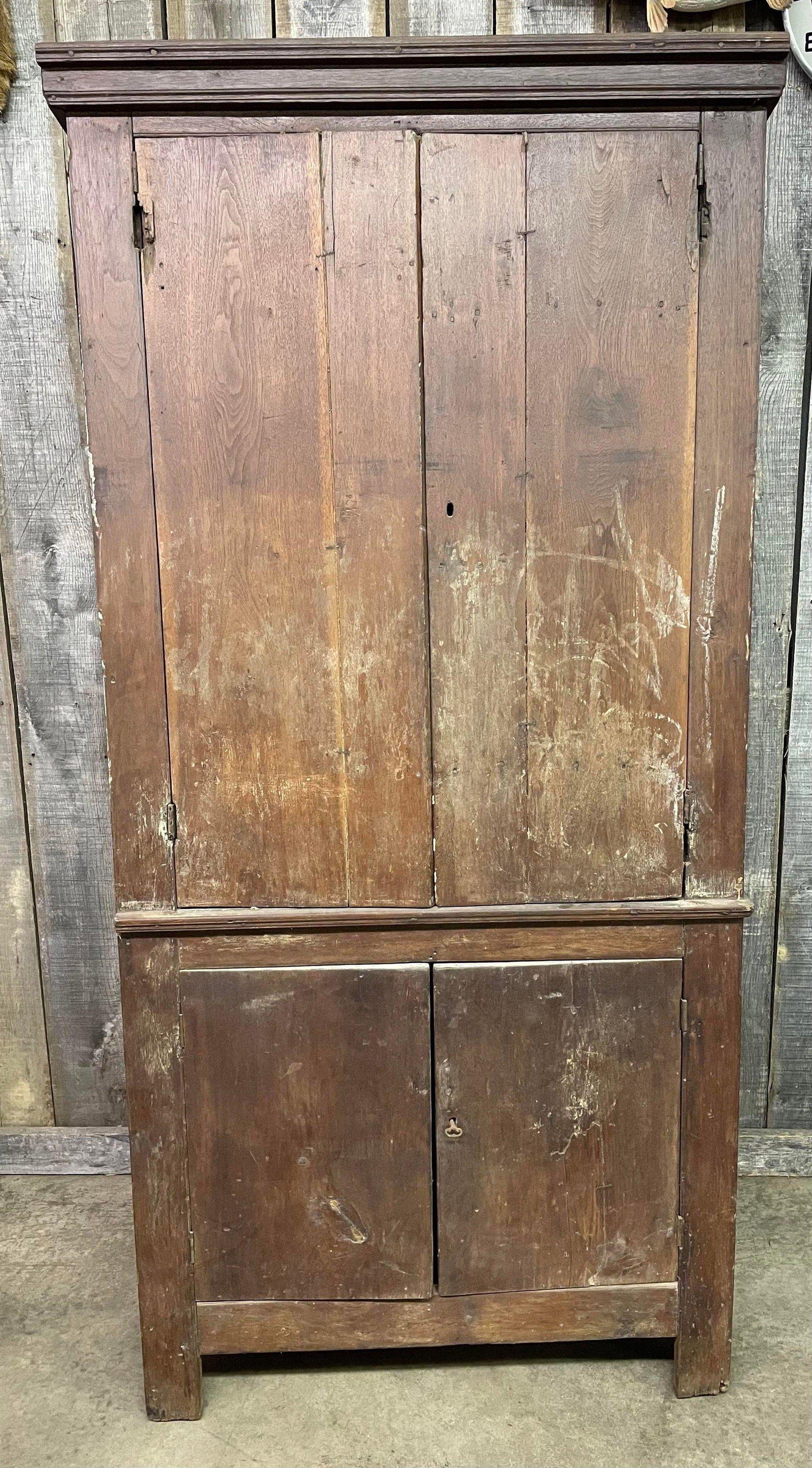 Primitive Antique Cherry Corner Cabinet Appears Original And Solid (1 of 8)
