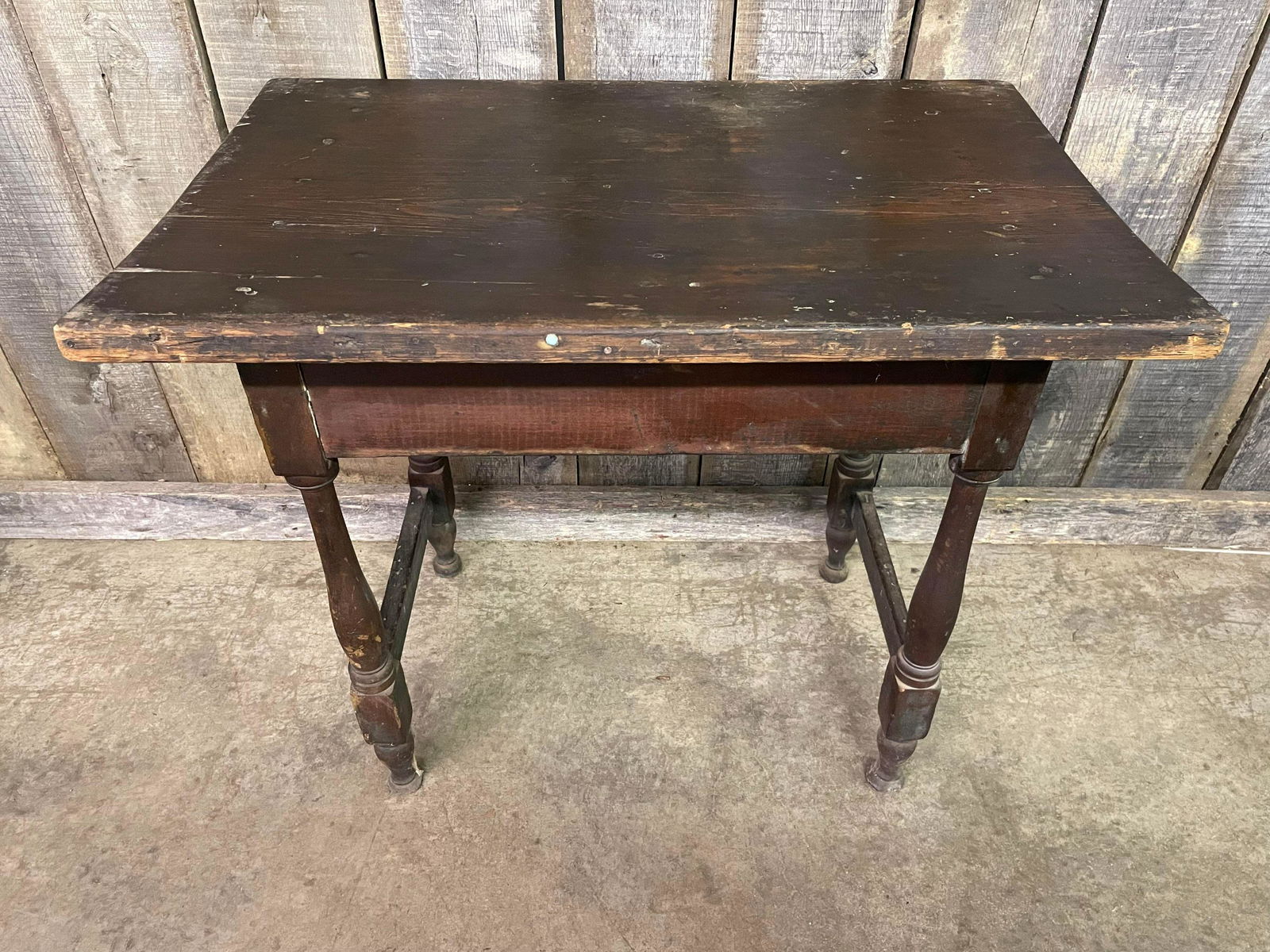 Antique Square Nails Primitive Dining Table-Work Table (1 of 3)