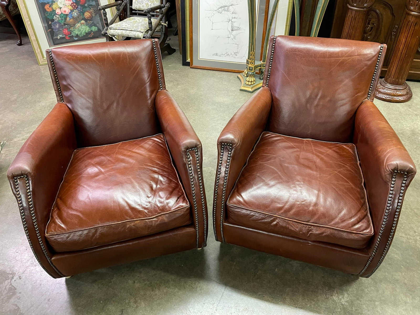 Craftsman Leather by Stickley Arm Chairs LIKE NEW ( Original Price $1500 per): Craftsman Leather by Stickley Arm Chairs