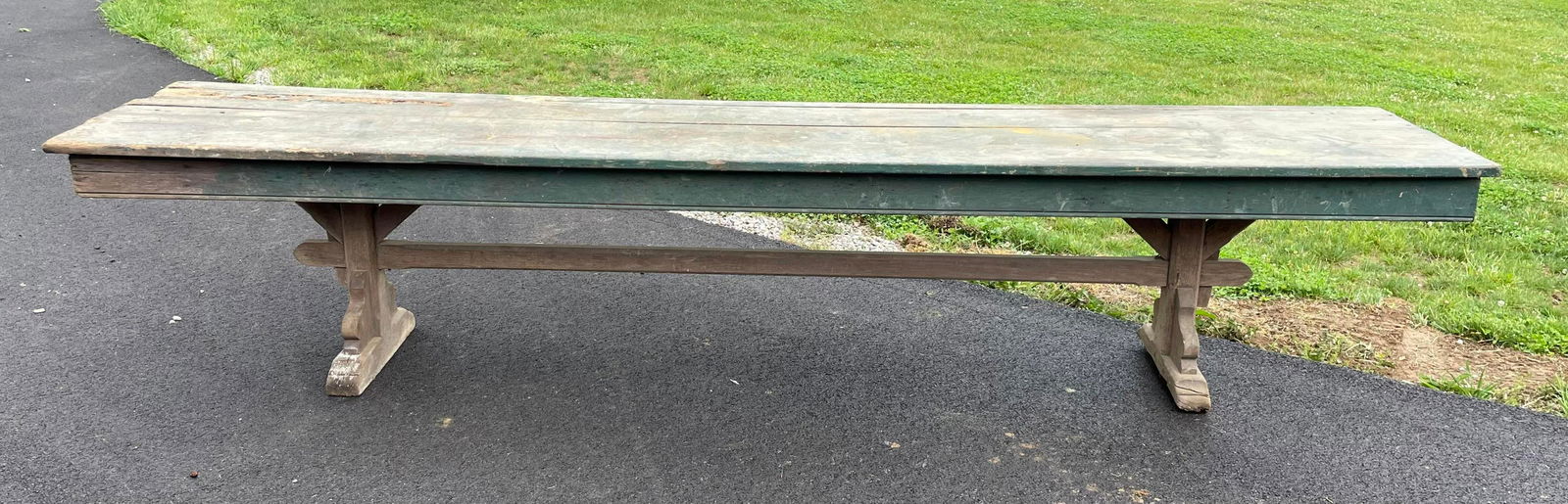 12ft. (28" Wide) Antique Primitive Harvest Table Appears To Be Original (1 of 9)