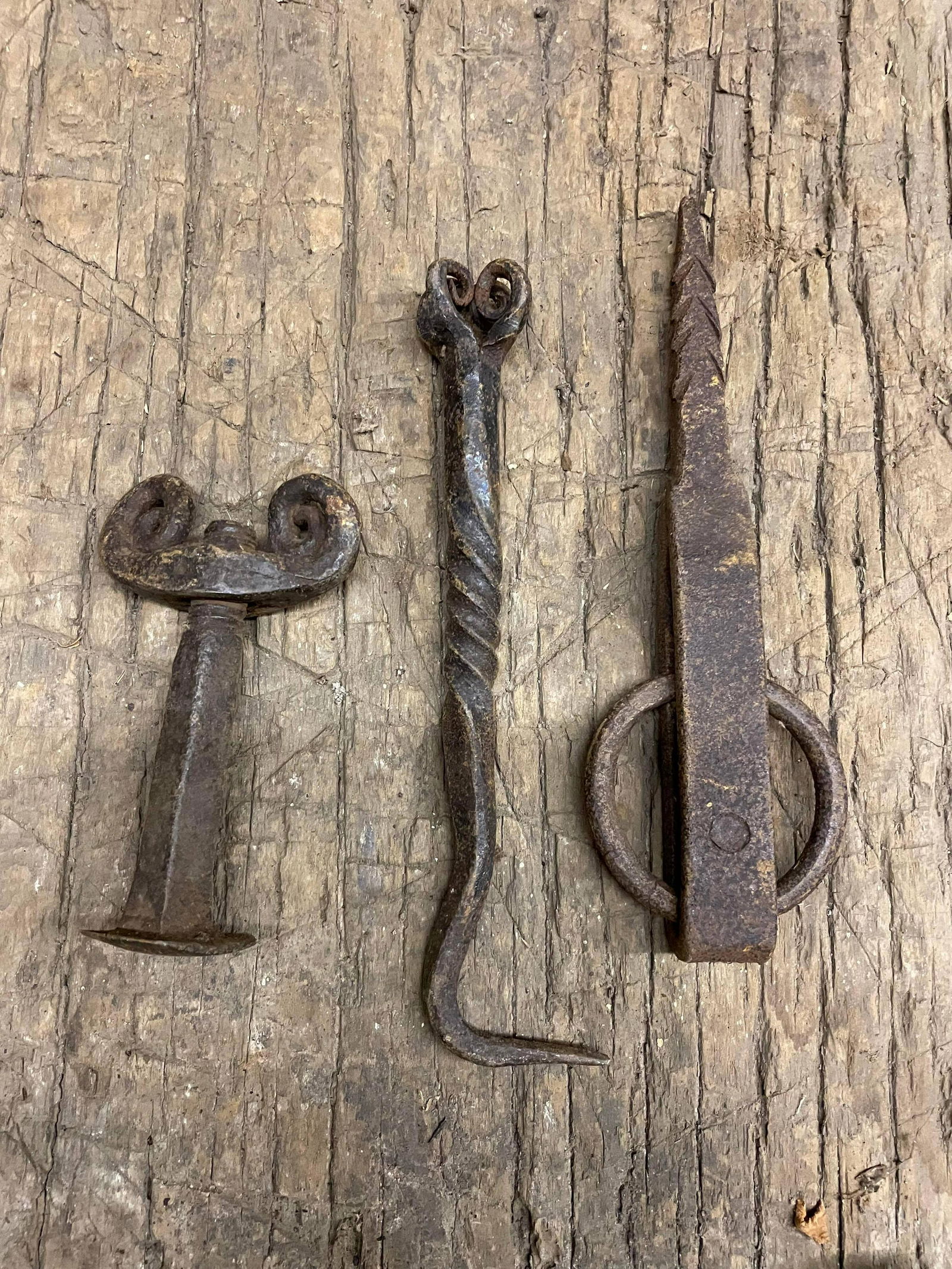 Trio Of Hand Forged Hooks/Items (1 of 4)