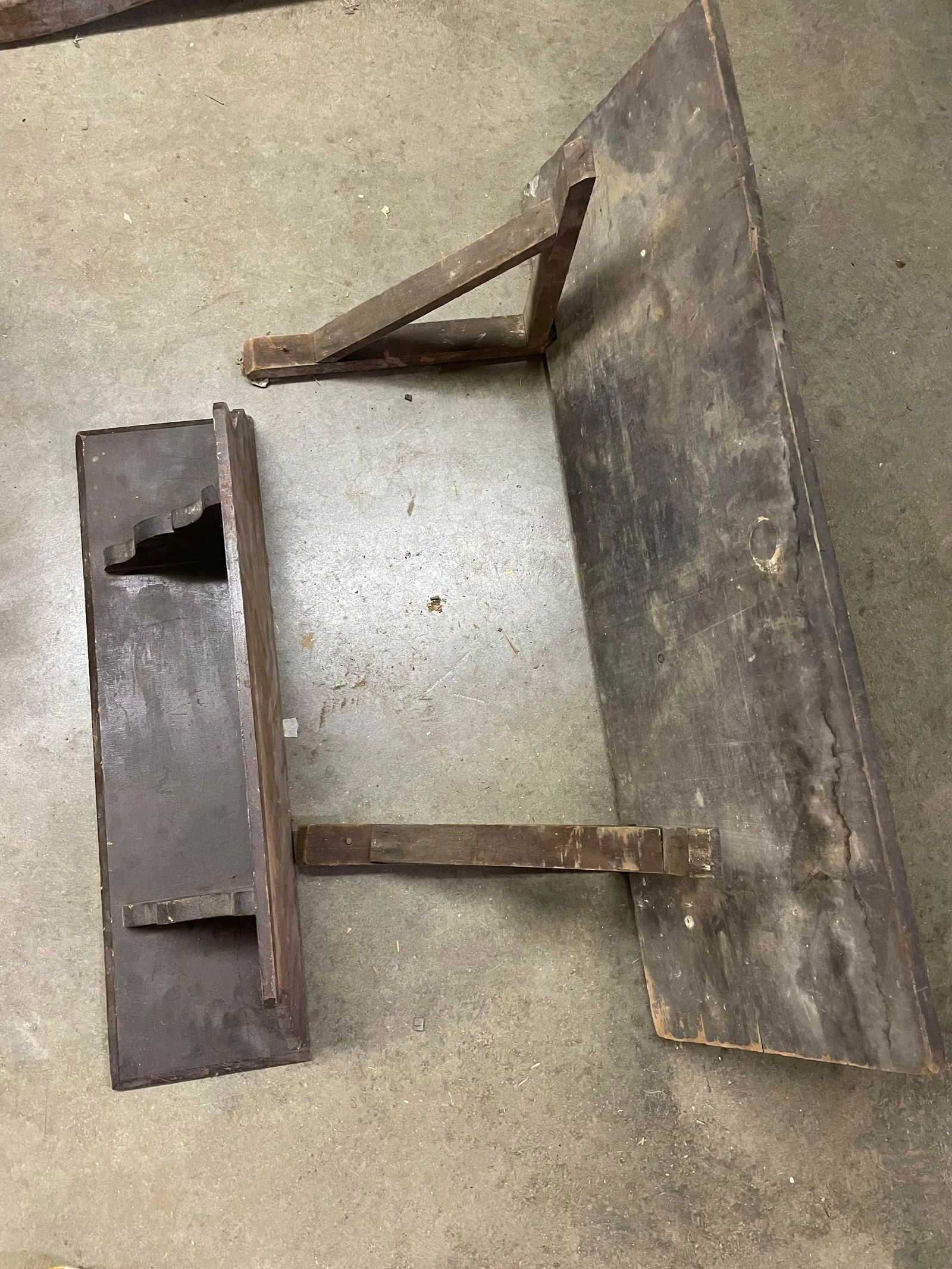 Pair Of Wooden Primitive Wall Shelves (1 of 3)
