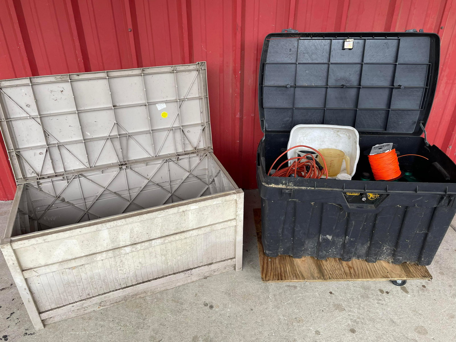 Pair Of Plastic Bins With Contents (1 of 2)