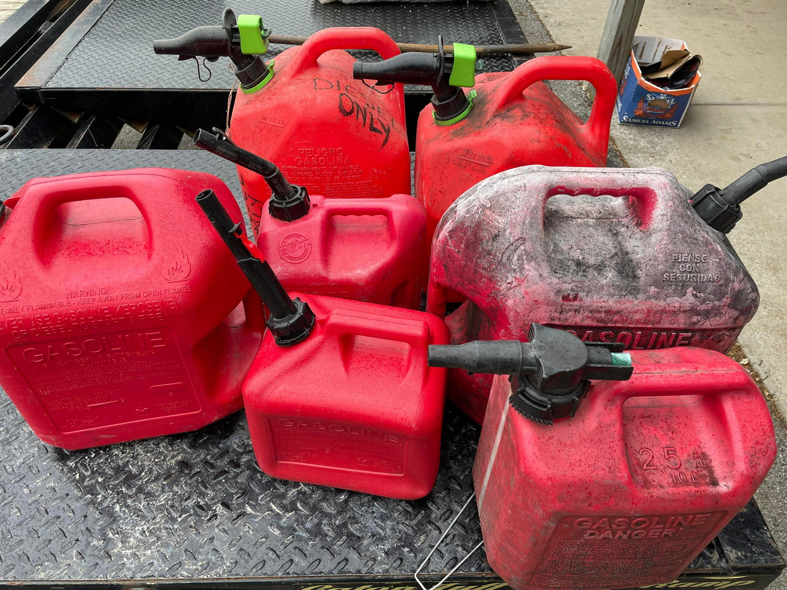 Collection Of 7 Gas Cans (1 of 1)