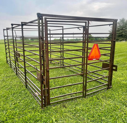 16' Heavy Steel Cattle Rack Livestock Trailer Insert With Cut Gate In ...