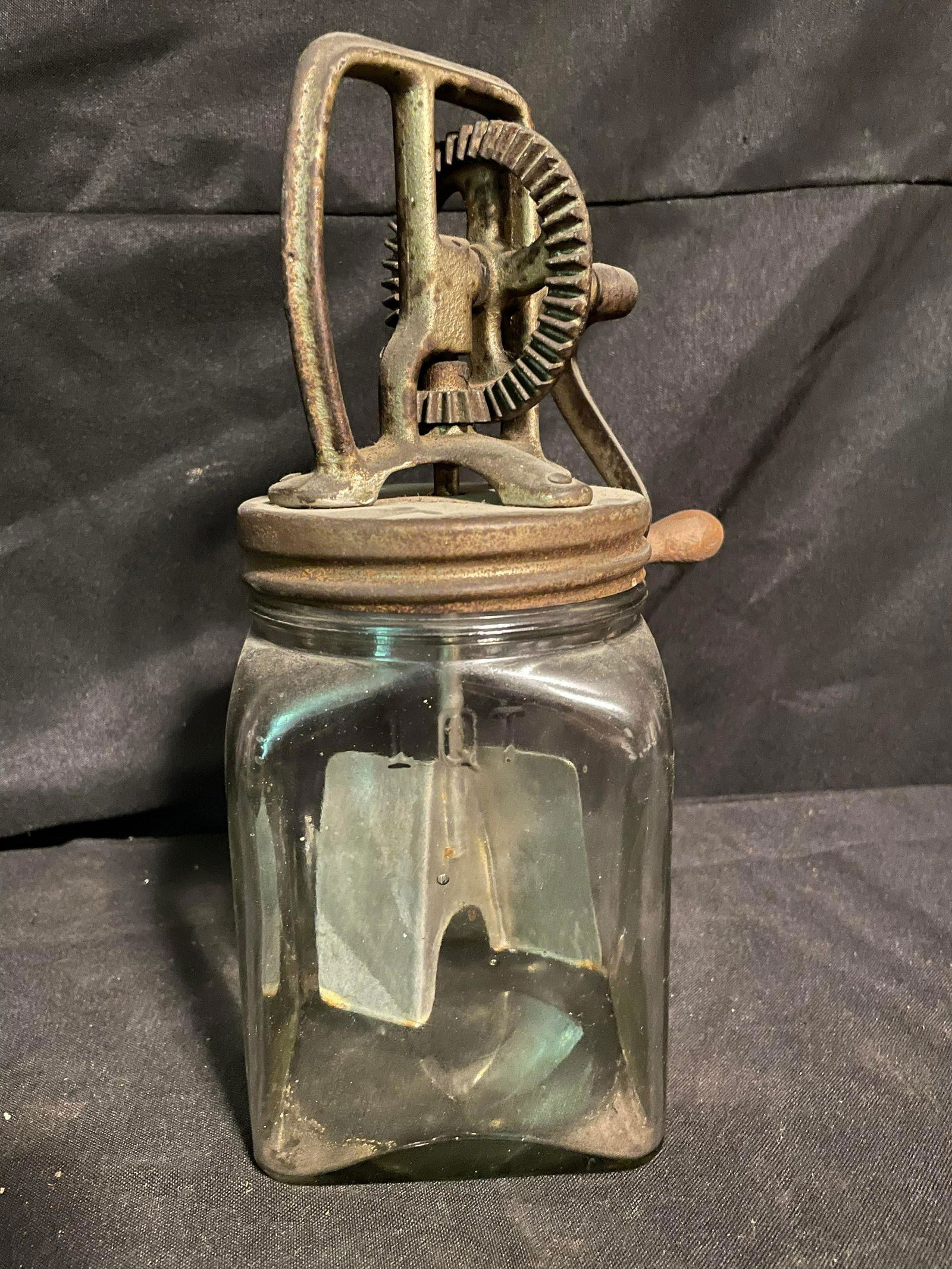 Petite 1 QT. 10" Vintage Kitchen Mixer Butter Churn Style Churn With Metal Mixing Componets (1 of 3)