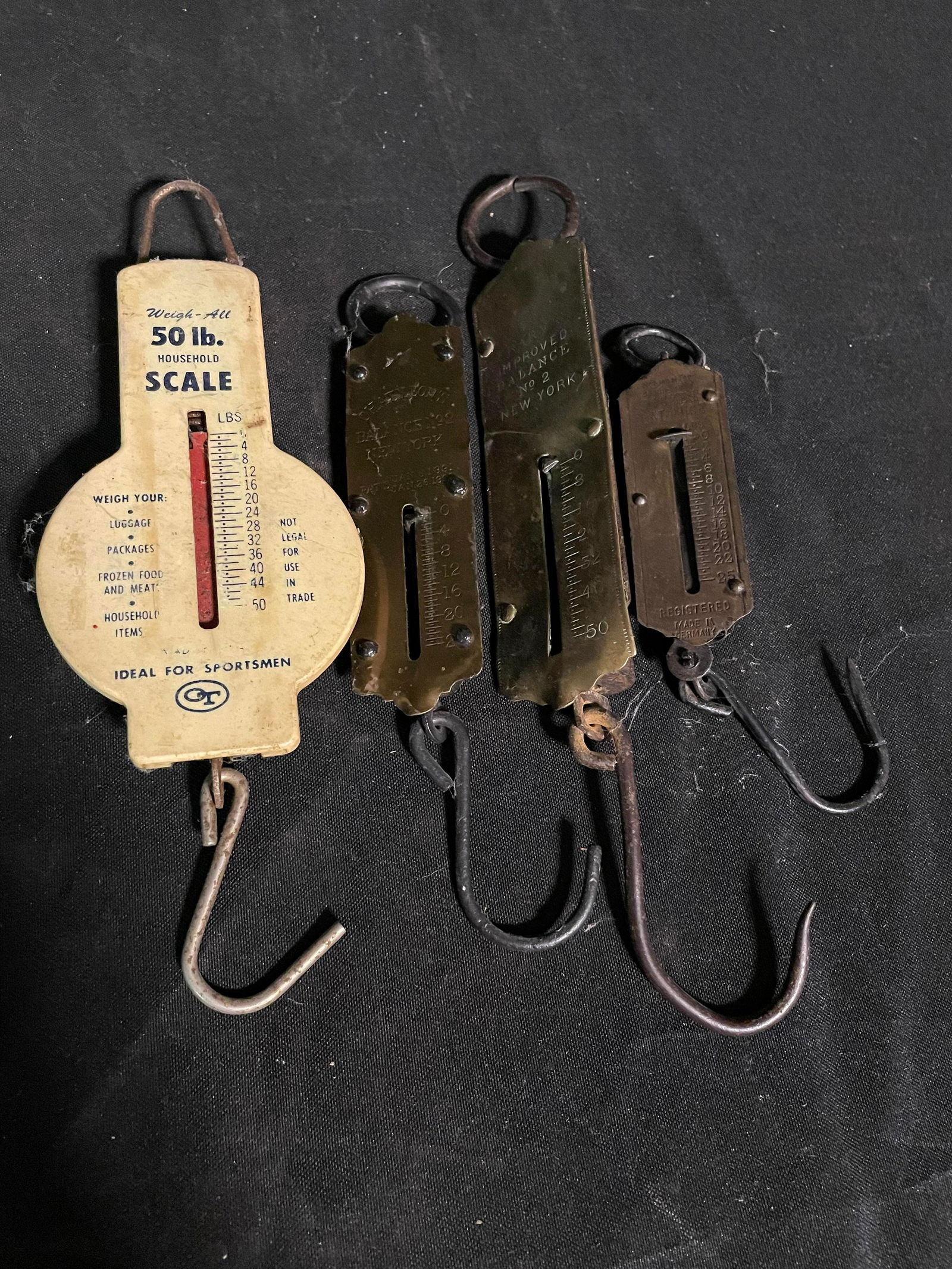 Rocket Balance Made In Germany, Frary's No. 2, Chatillion's And OT 50lb. Hanging Scale 10-12" (1 of 2)