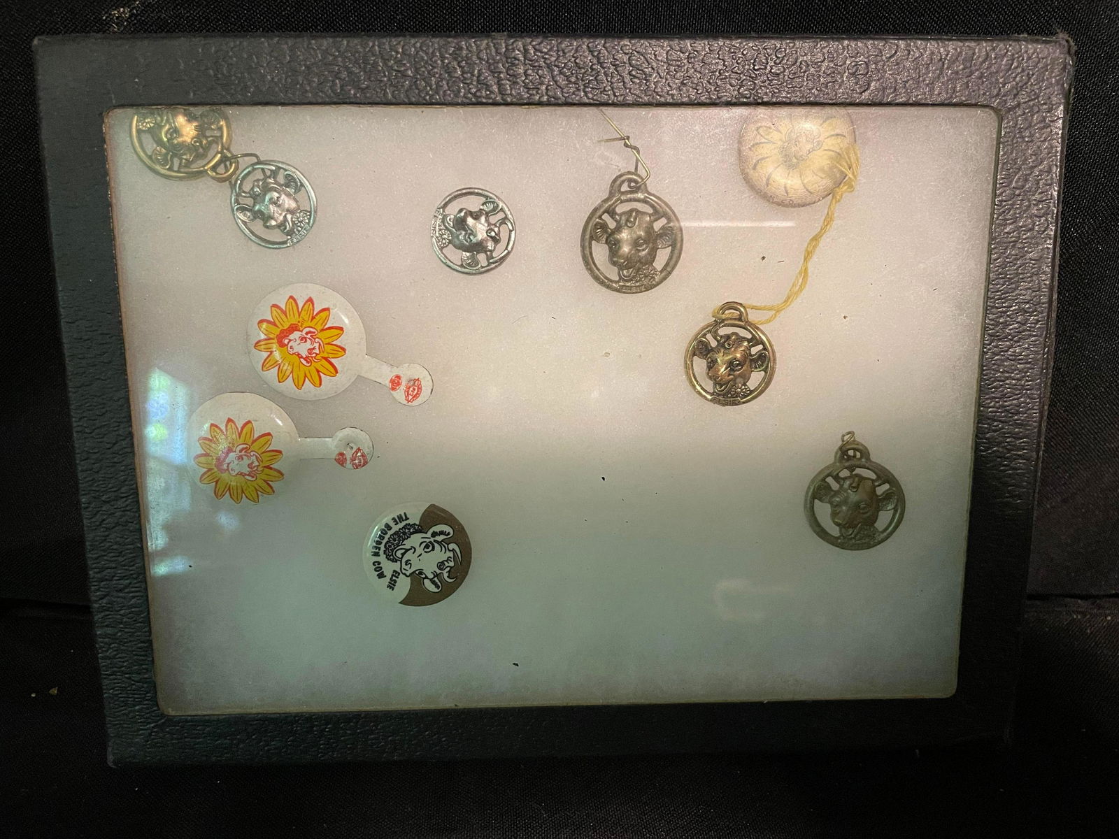 Collection Of Vintage Borden's Dairy Metal Pins-Buttons 8" (1 of 1)
