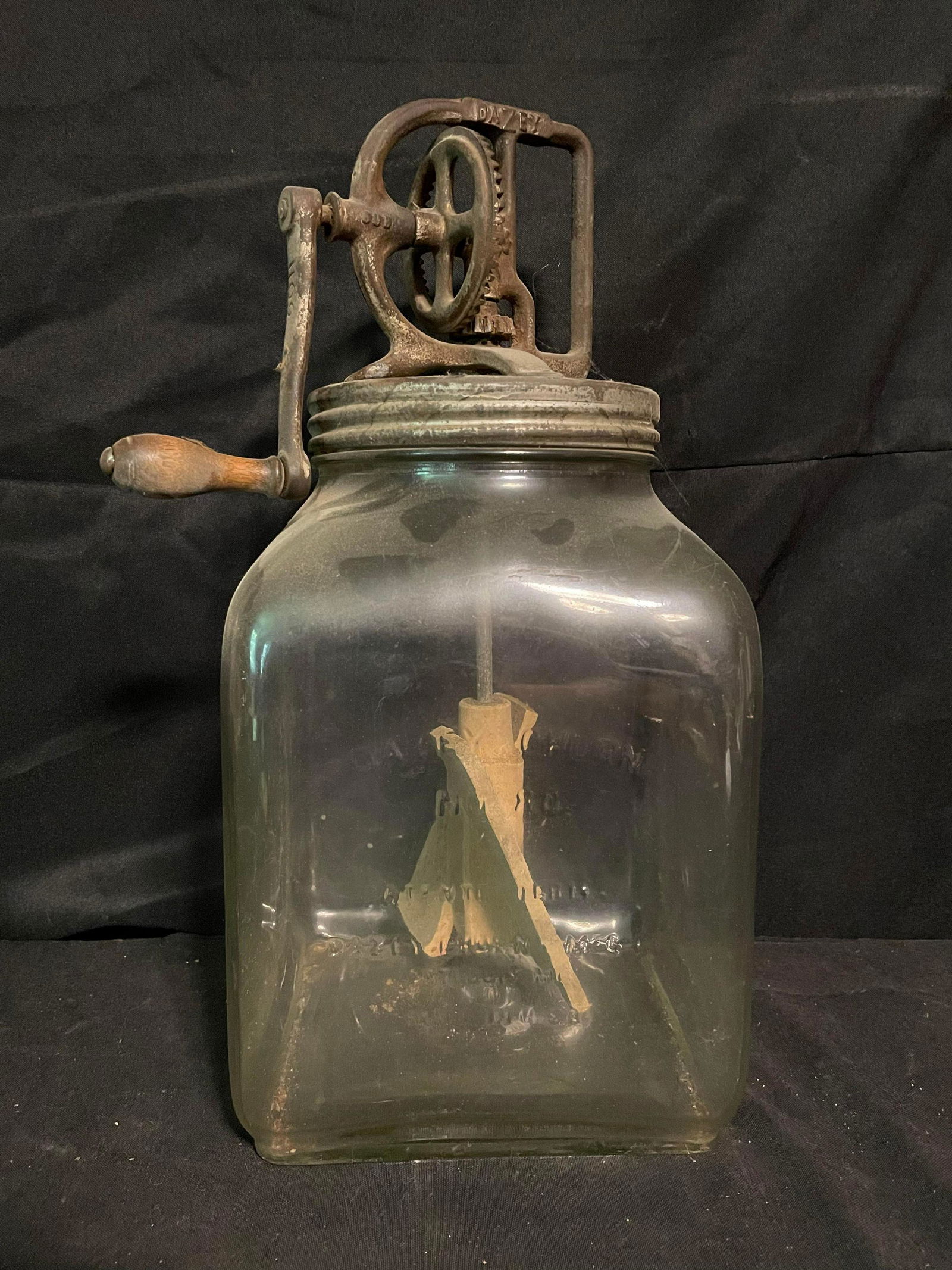 No. 80 Marked Dazey Churn Hand Mixer Butter Churn Style And Marked Dazey Mixer Lid 16" (1 of 2)