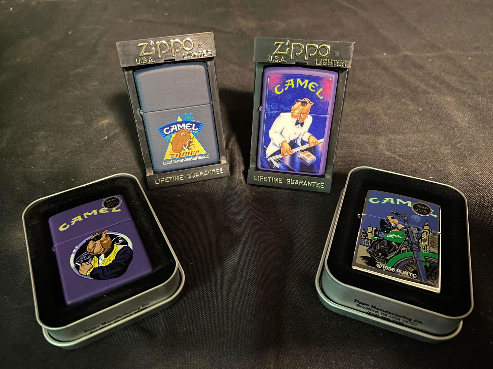 Collection Of Assorted Camel Cigarettes Joe Camel Zippo Lighters Ca. 1995 (1 of 3)