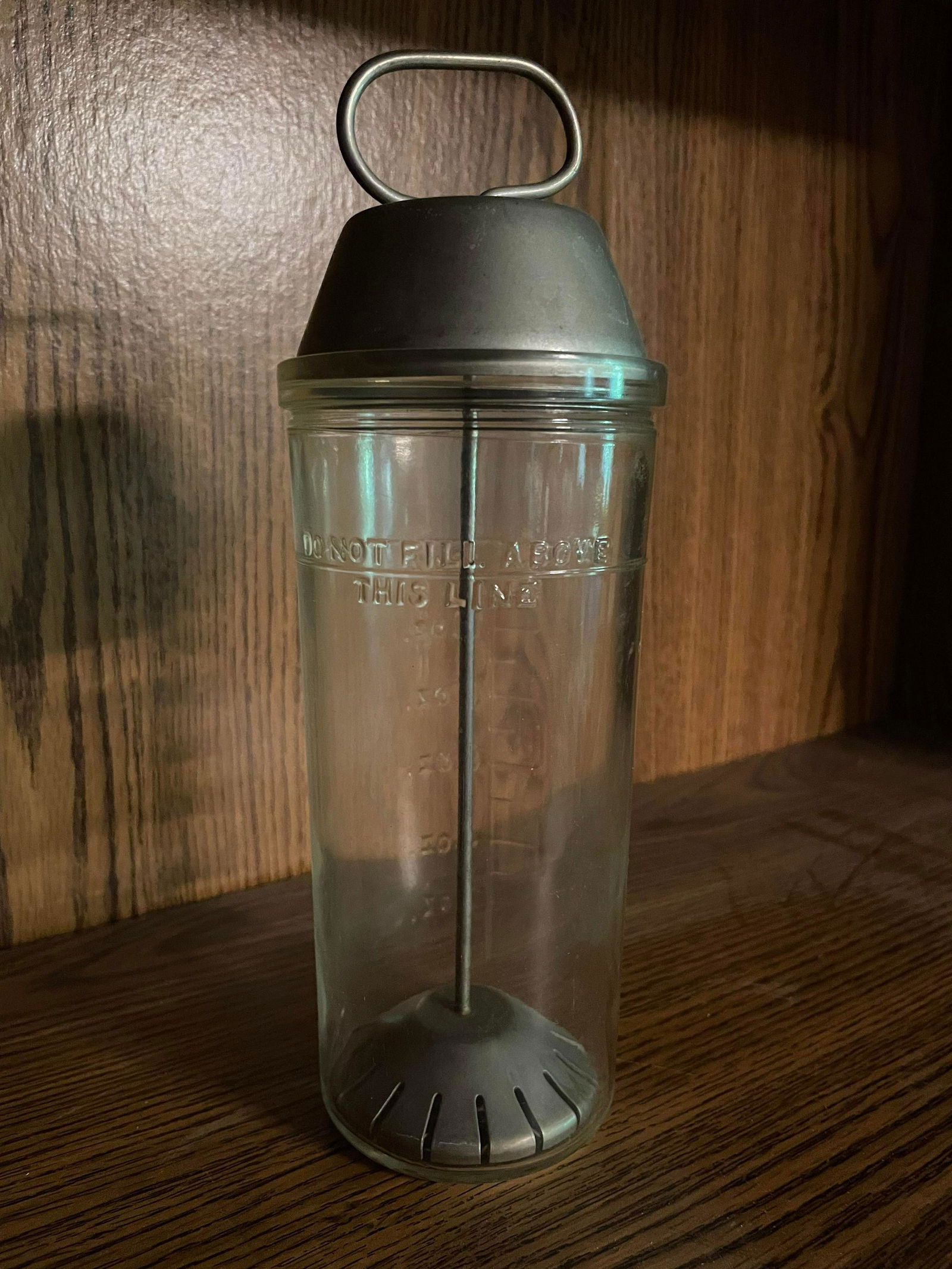 Vintage Malted Milk Mixer With Glass Jar Marked For Measurements 9": Vintage Malted Milk Mixer With Glass Jar Marked For Measurements 9"