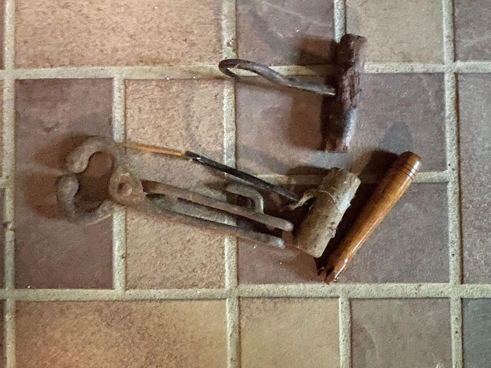 Collection Of Hand Tools Including Antique/Early Pair Of Hay Hooks With Livestock Castrator Tool (1 of 1)
