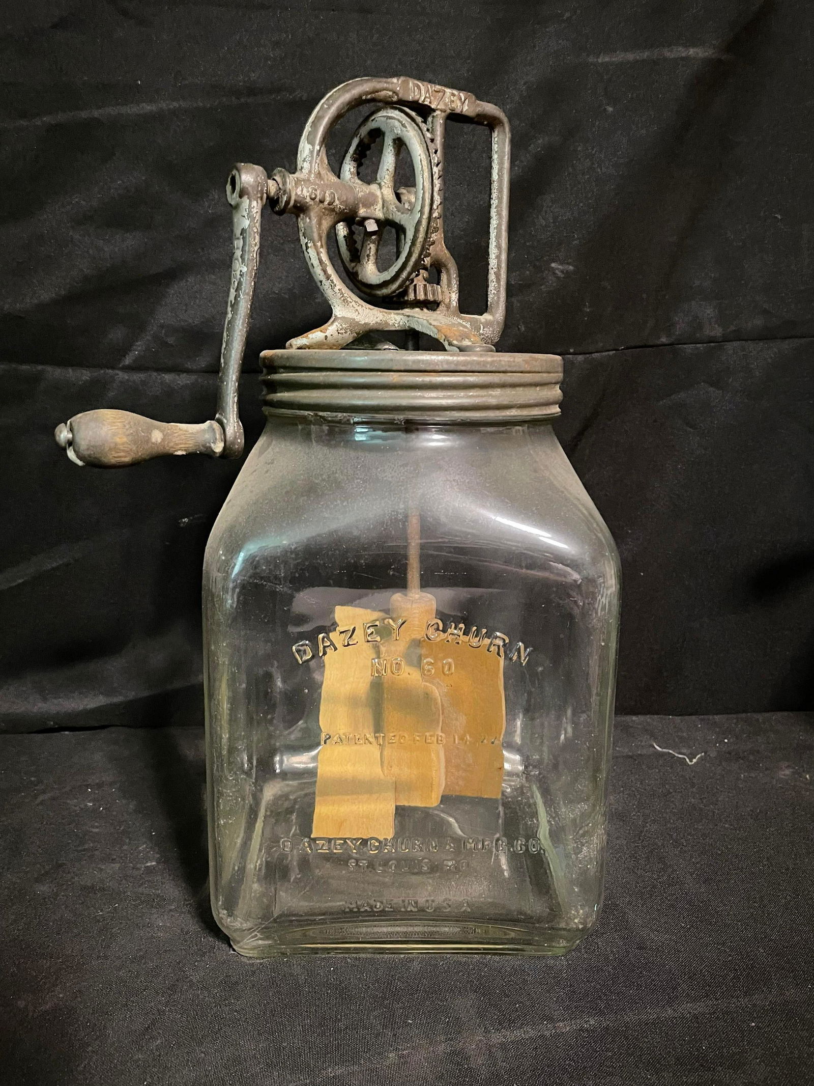 No. 60 Dazey Churn Large Marked Dazey Glass Jar With Lid 15" (1 of 3)