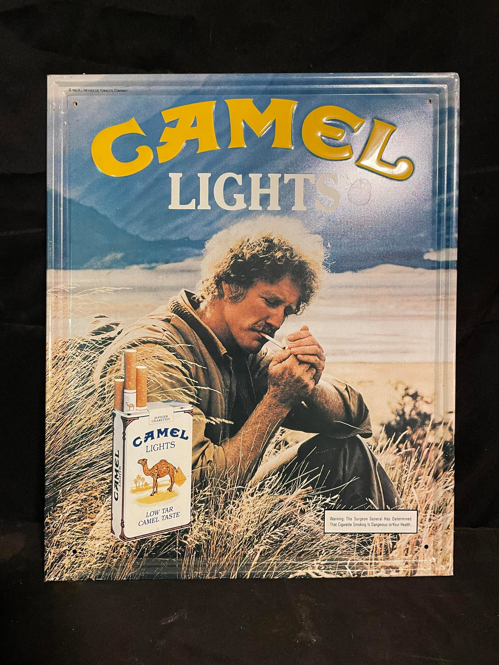 1983 RJ Reynolds Tobacco Company Metal Camel Cigarettes Advertising Sign 21"x18" (1 of 2)