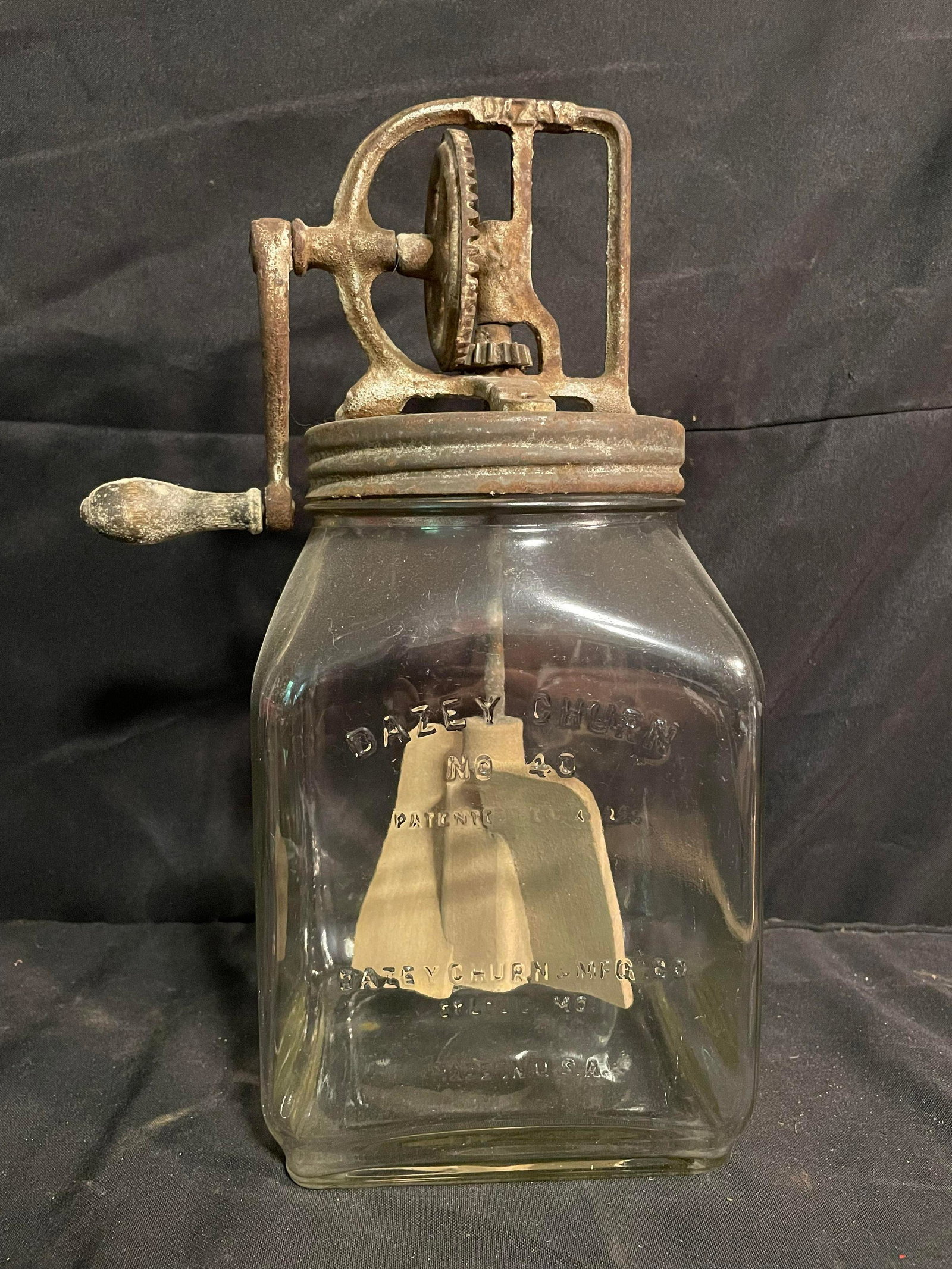 No. 40 Dazey Churn With Square-Style Glass Jar And Top Both Marked Dazey. St. Louis, Mo. U.S.A. App. (1 of 4)