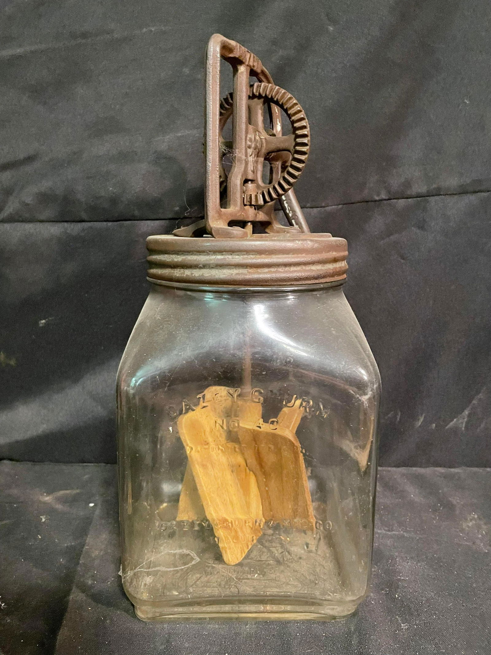 No. 40 Dazey Churn With Square-Style Glass Jar And Top Both Marked Dazey. St. Louis, Mo. U.S.A. App. (1 of 2)