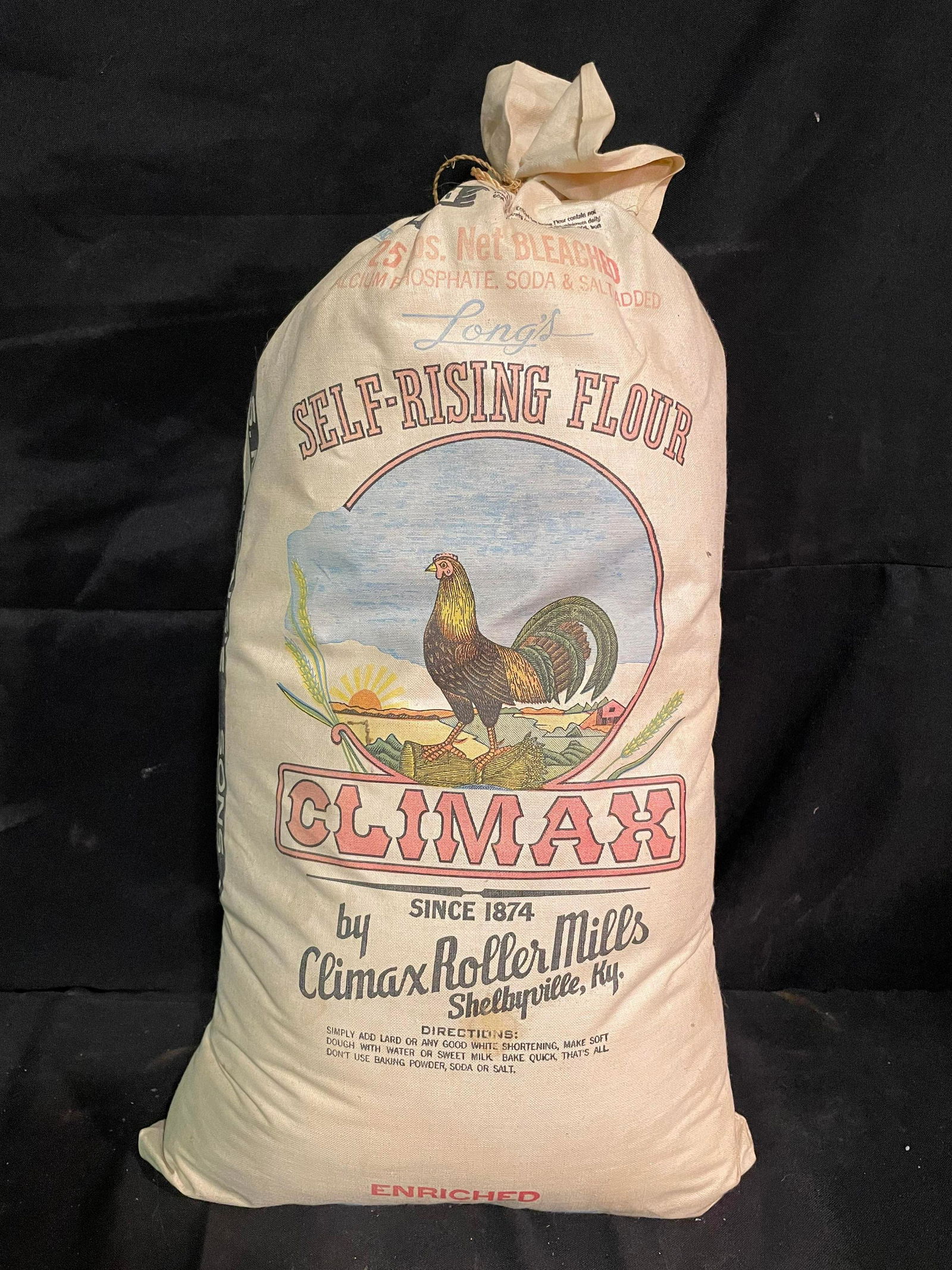 Climax Roller Mills Shelbyville, KY. Self-Rising Flour Sack 21" (1 of 1)