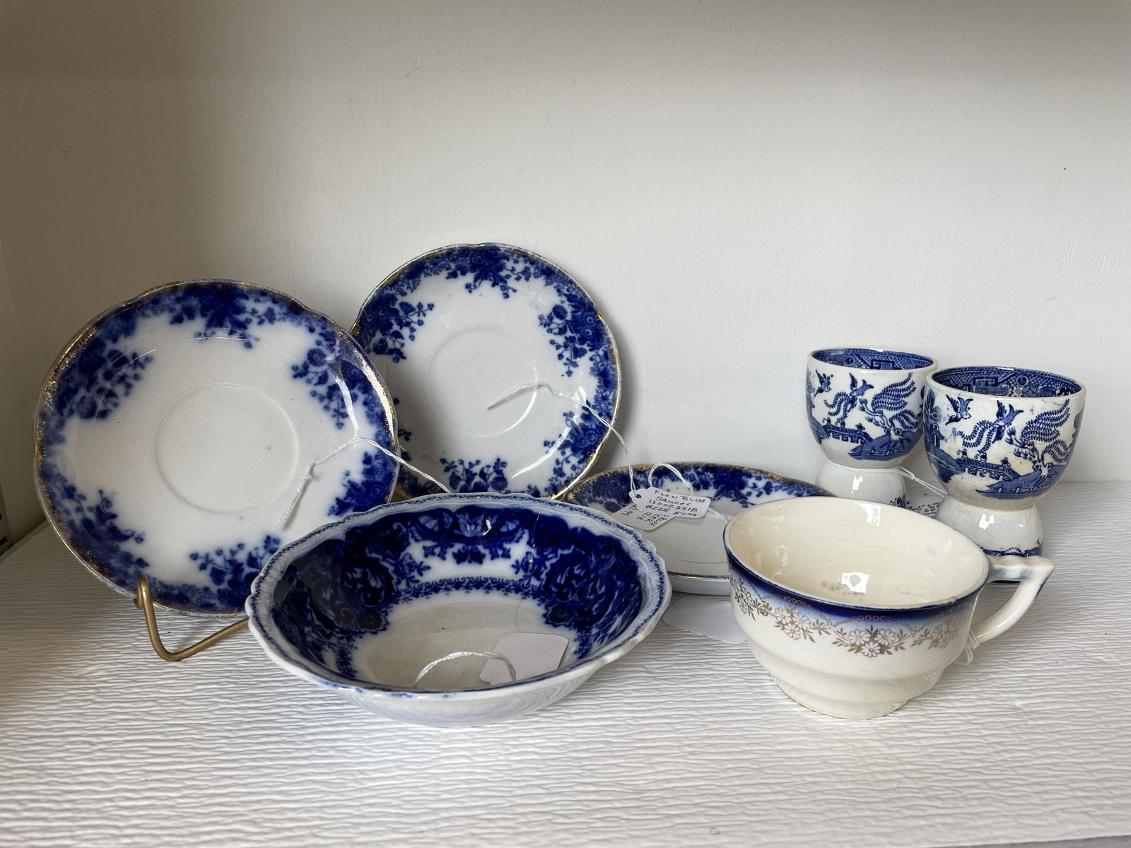 Collection Of Flow Blue Including Saucer And Flow Blue Berry Bowl: Collection Of Flow Blue Including Saucer And Flow Blue Berry Bowl
