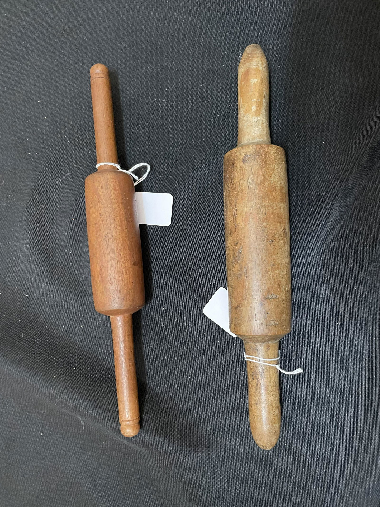 Pair Of Primitive Solid Wooden Rolling Pins 12" (1 of 1)