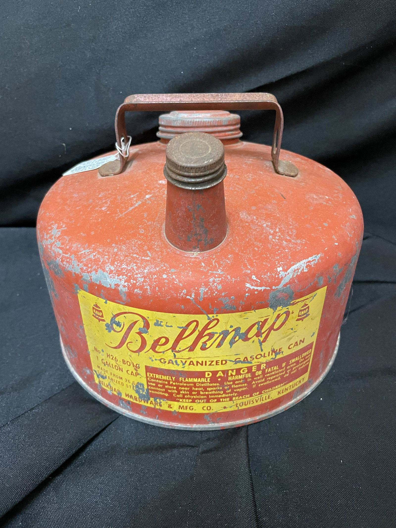 Belknap Blue Grass Red Galvanized Metal Gas Can Louisville, KY. (1 of 1)