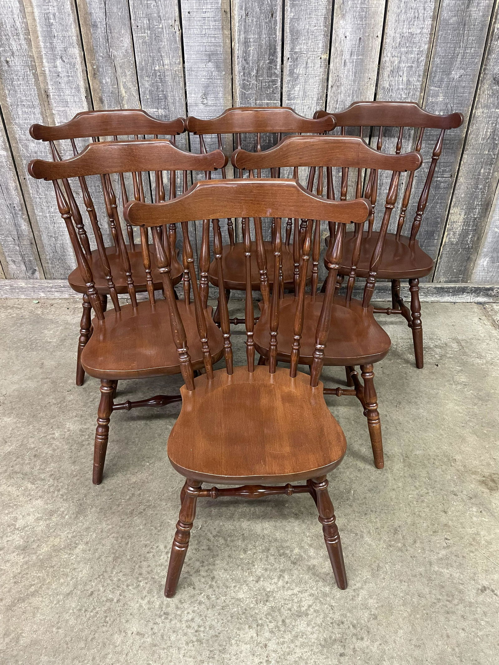 Vintage Solid Wood KLI Made In Slovenia MidCentury Style Spindle Chairs Set of 6 Aug 26
