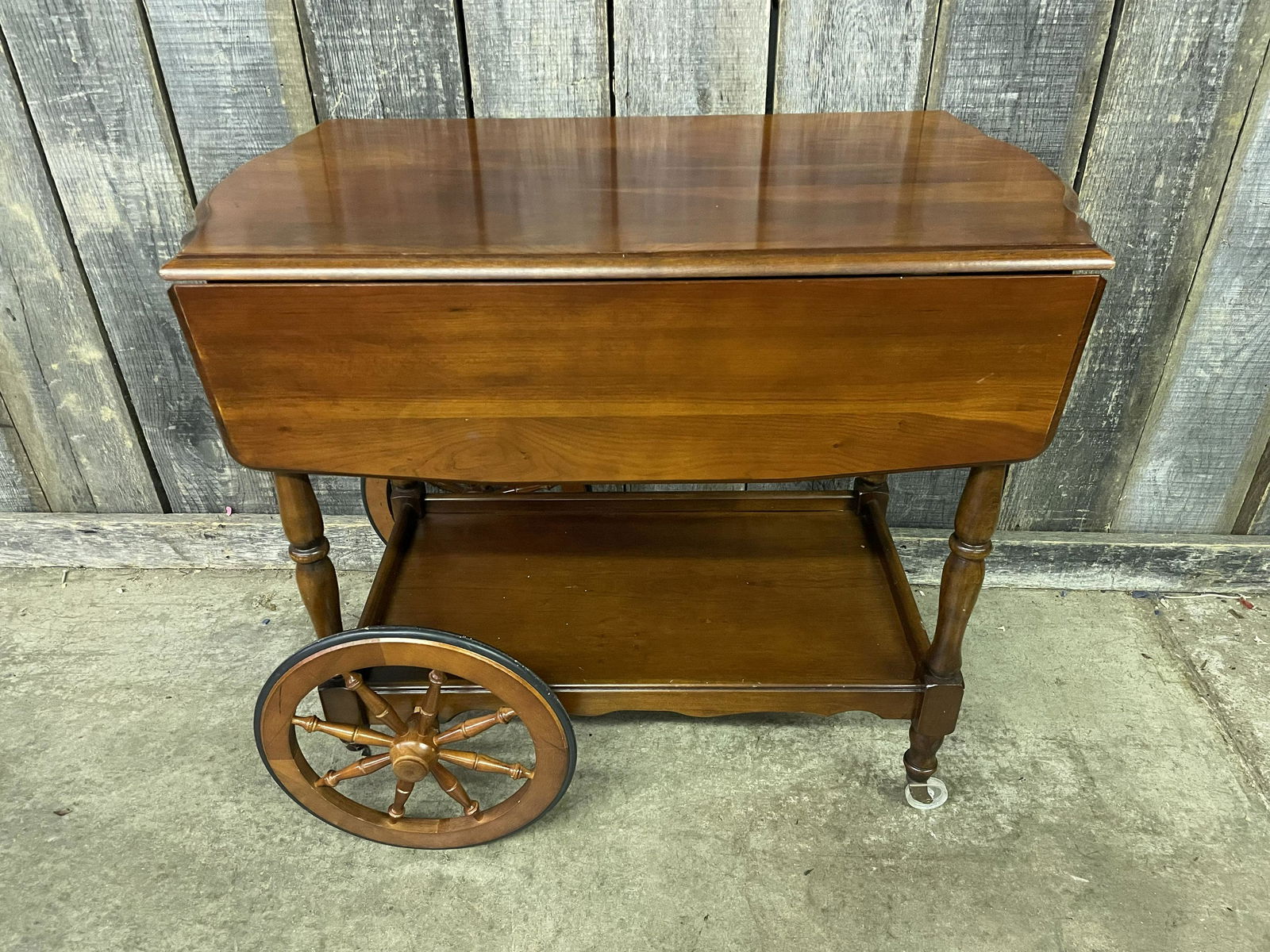 Vintage Cherry Dropleaf Tea Cart Butler's Cart (1 of 2)