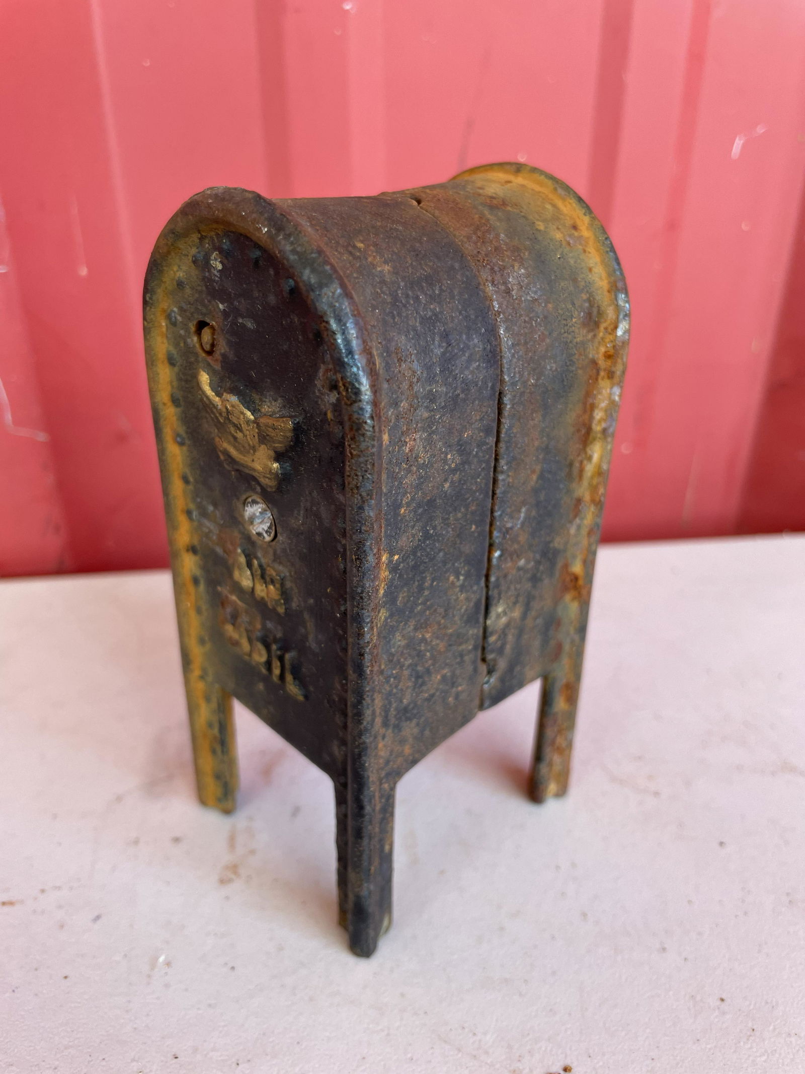 Cast Iron "US Letters" Mailbox Bank 5" (1 of 1)