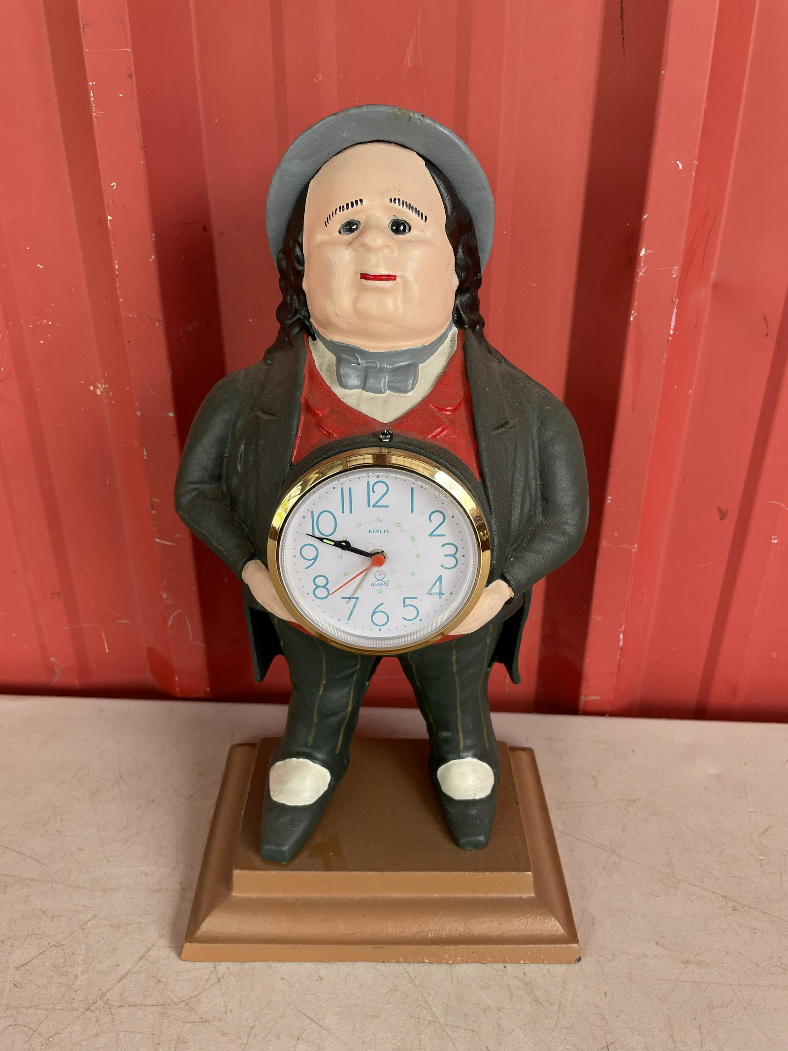 Kinlis Quartz Cast Iron Figural Clock 16" (1 of 4)