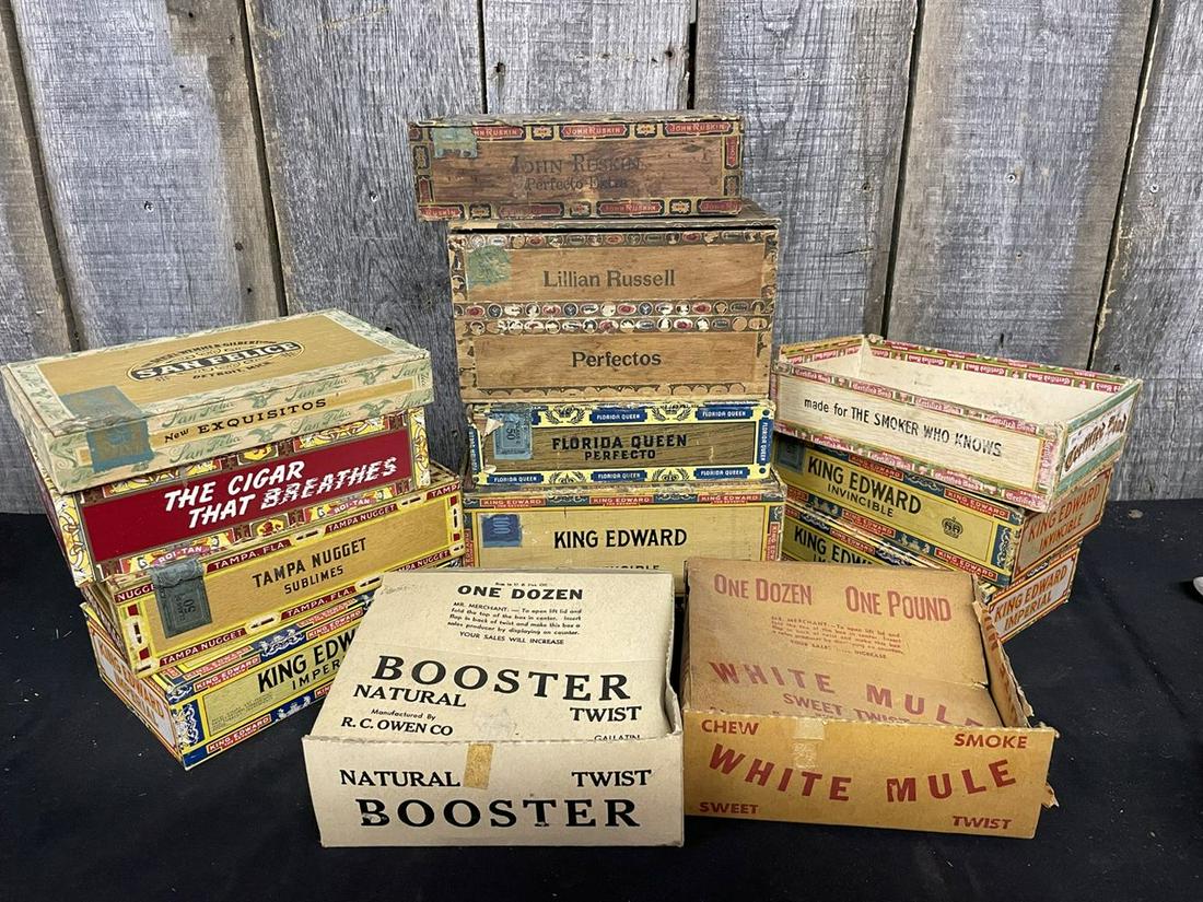 Large Collection Of Assorted Cigar And Twisted Tobacco Boxes. (San Felice, King Edward, Florida (1 of 1)