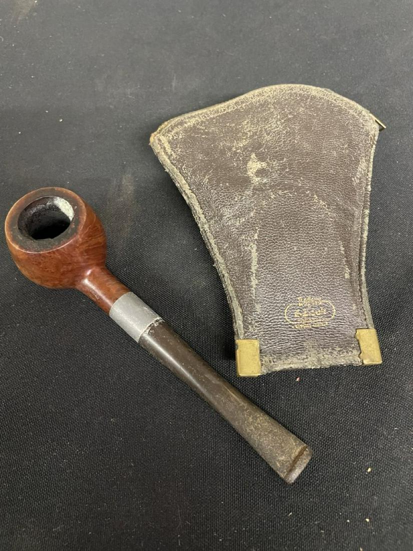 Vintage Wooden Tobacco Pipe With Leather Case (1 of 1)