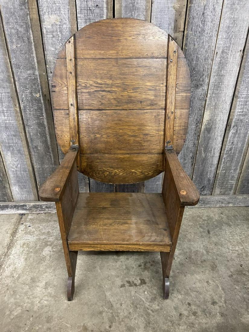 Antique Oak Flip Top Table Style-Chair Unique (As Table 36"x30"x30") (1 of 3)