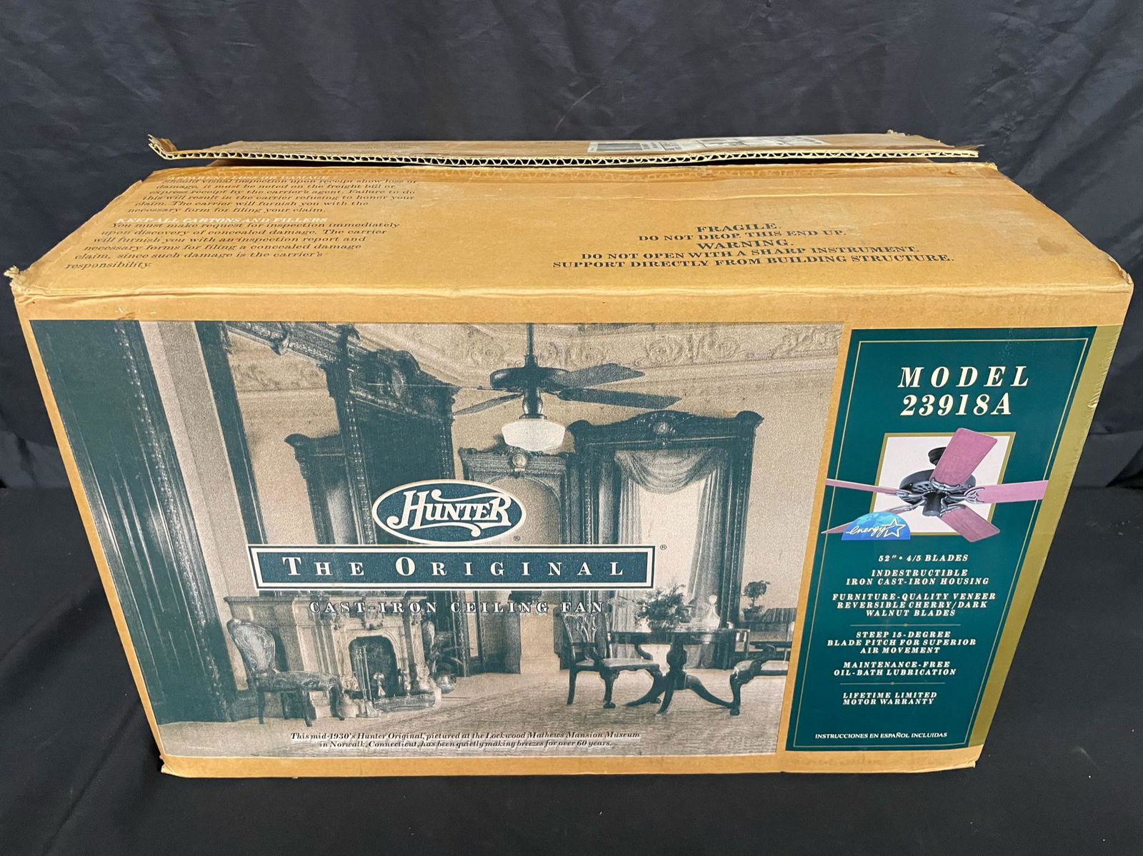 Hunter Cast Iron Ceiling Fan Model 23918A (1 of 2)