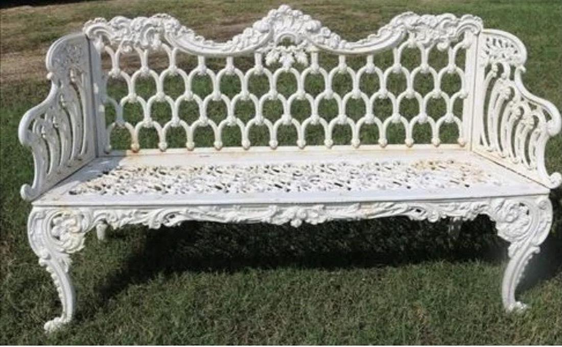 White House Rose Garden Style Cast Iron Bench