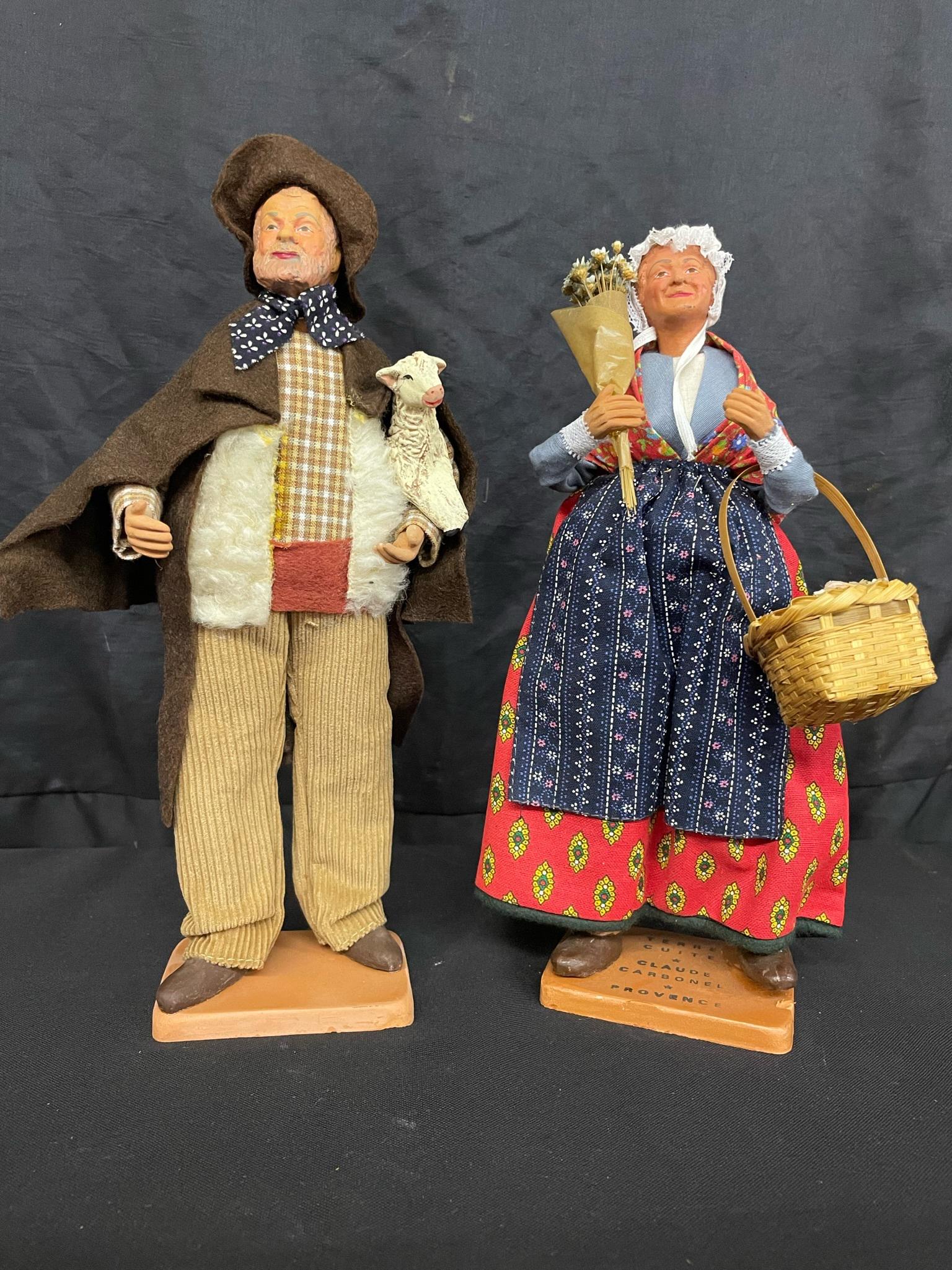 Vintage French Terracotta Figurine * Claude Carbonel * Provence: Vintage French Terracotta Figurine * Claude Carbonel * Provence