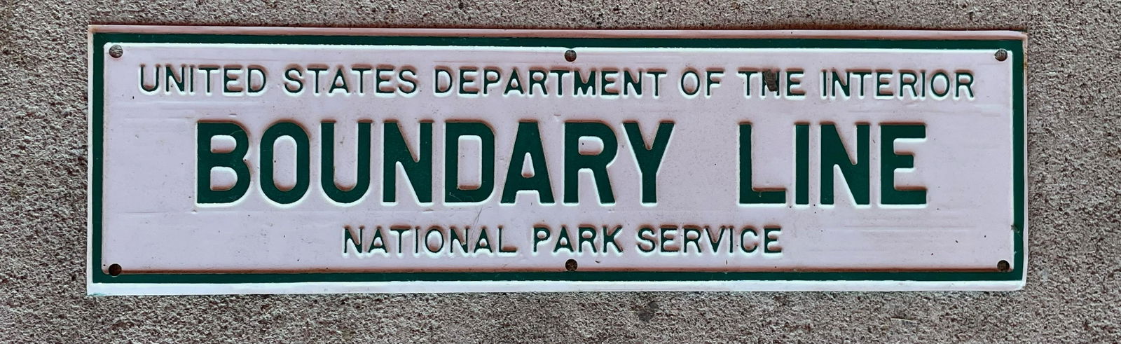 Original Embossed Boundary Line Sign (1 of 2)