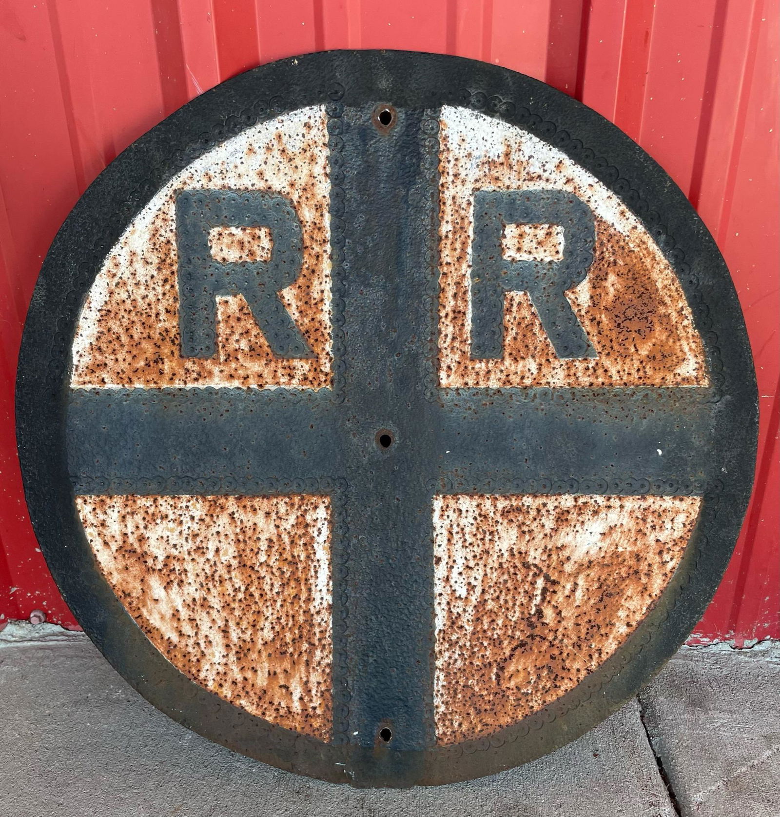 Rare Antique Handmade Hand Punch Railroad Sign (1 of 5)