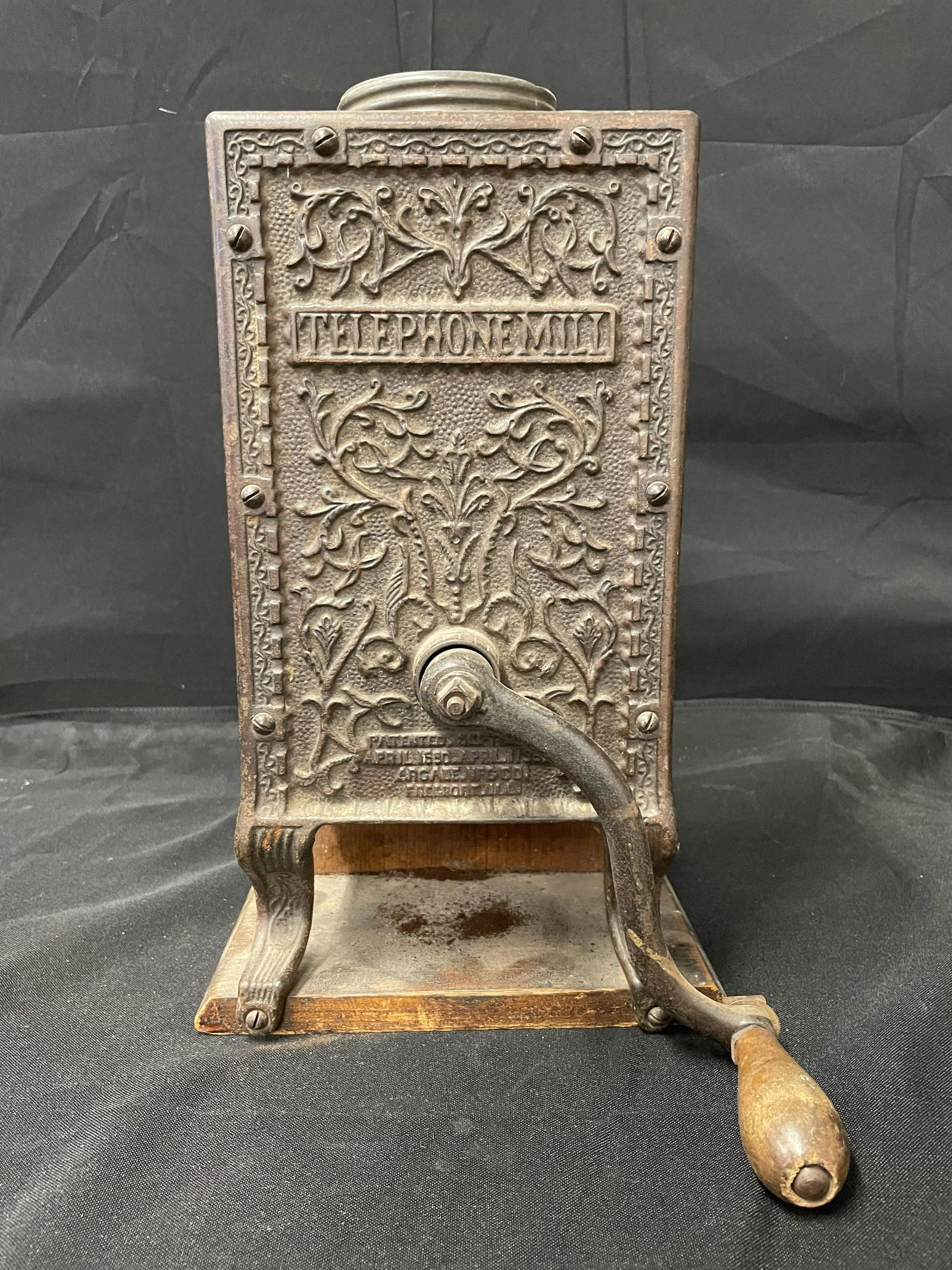 Wall Mounted "Telephone Mill" Arcade Cast Iron Telephone Style Coffee Grinder (13") (1 of 1)