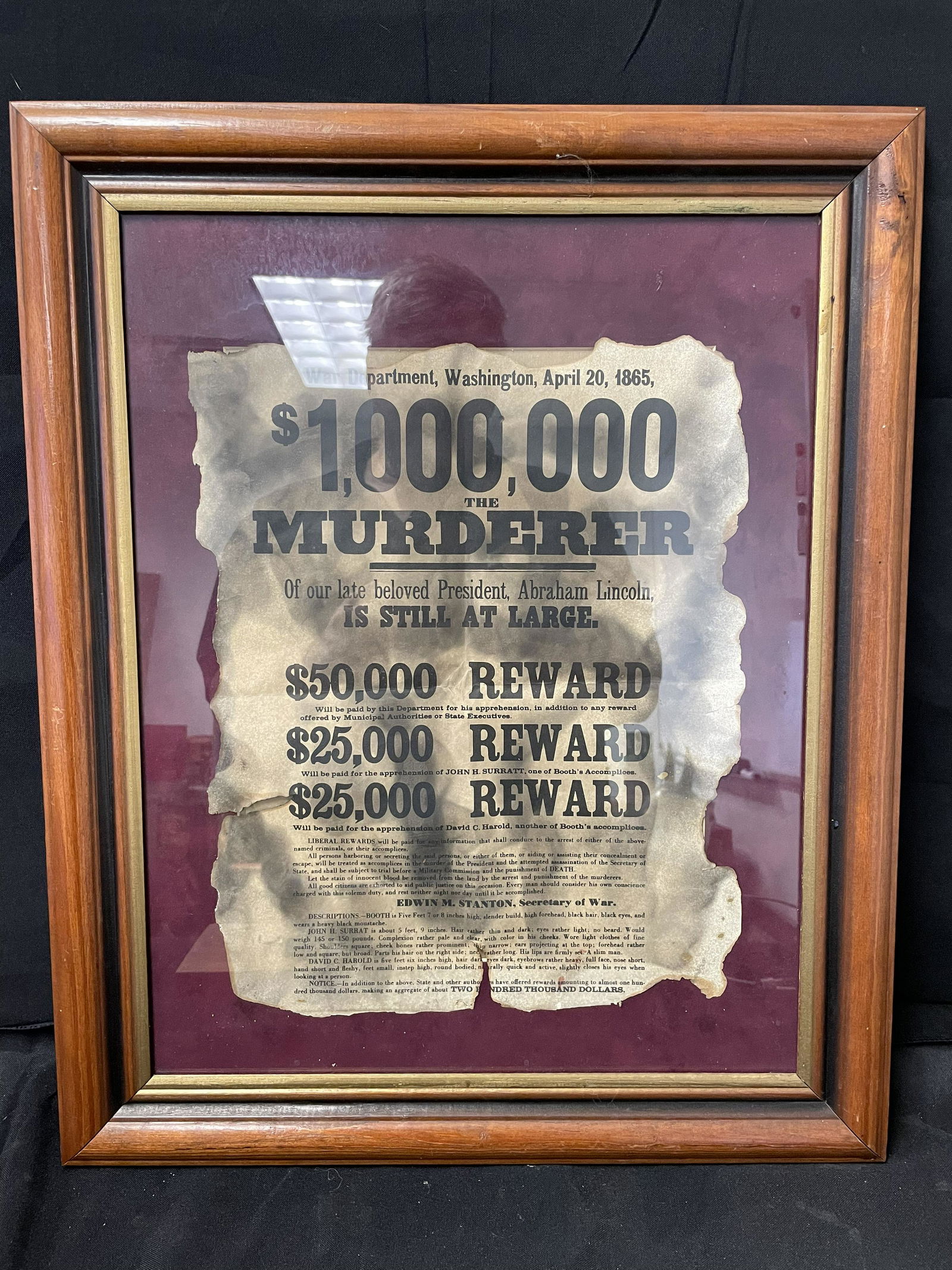 Abraham Lincoln Bounty Poster Framed (21"x18") (1 of 1)