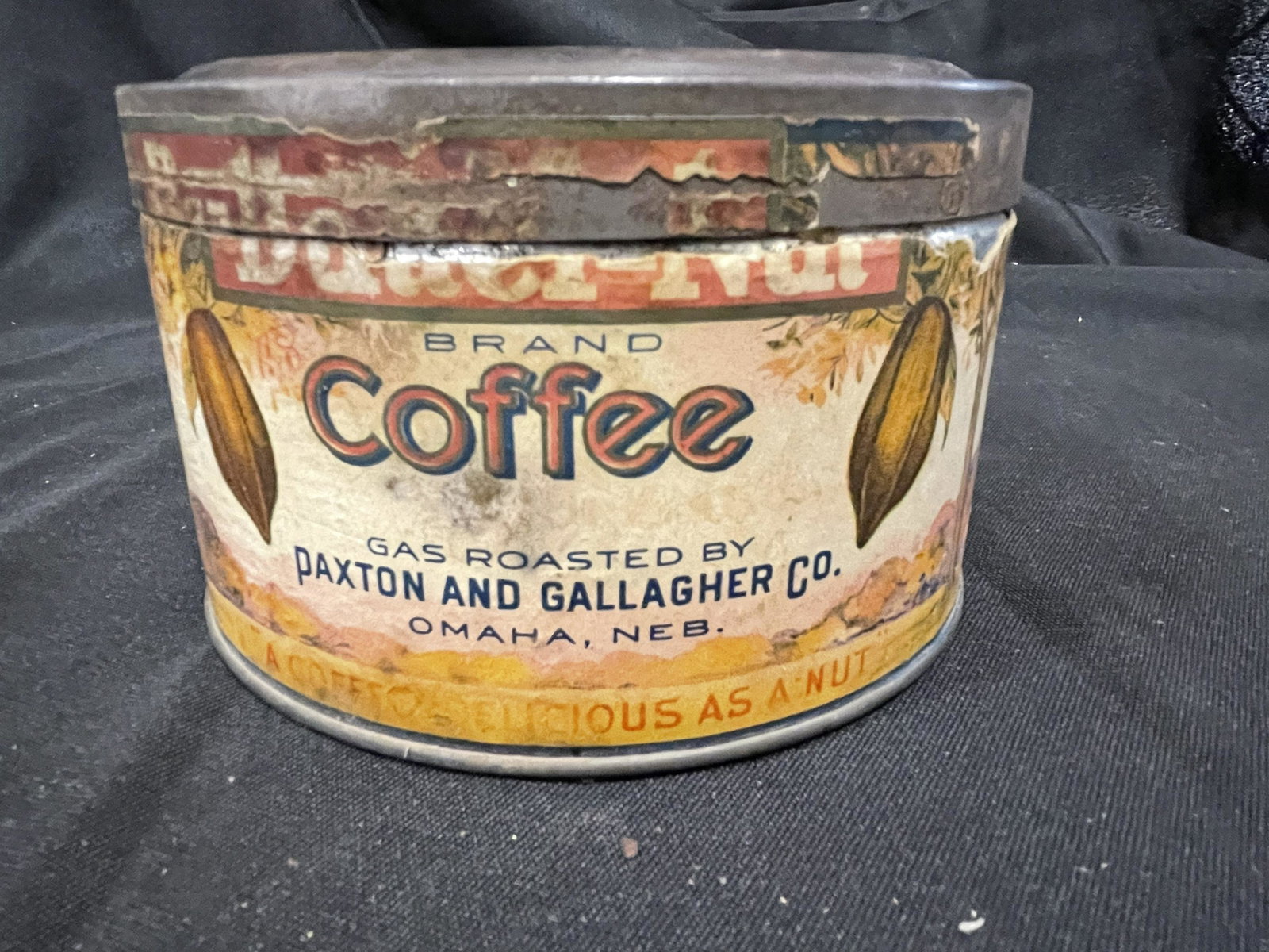 ButterNut "The Coffee Delicious" Omaha, Nebraska Coffee Tin. 1lb. (5.5" Dia.) (1 of 2)
