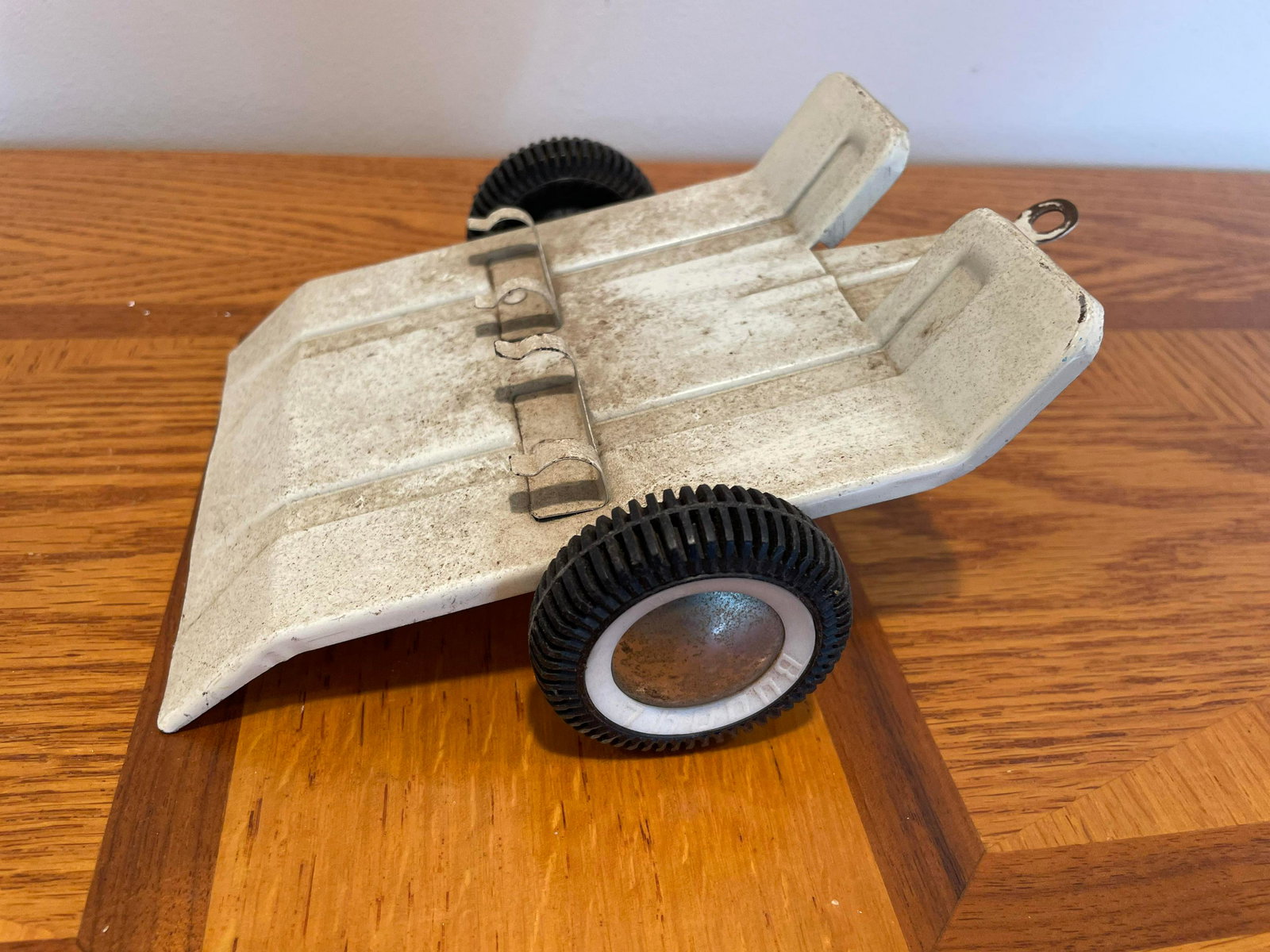 Vintage Toy Car Pressed Steel Buddy L Motorcycle Hauler Cart RARE: Vintage Toy Car Pressed Steel Buddy L Motorcycle Hauler Cart RARE