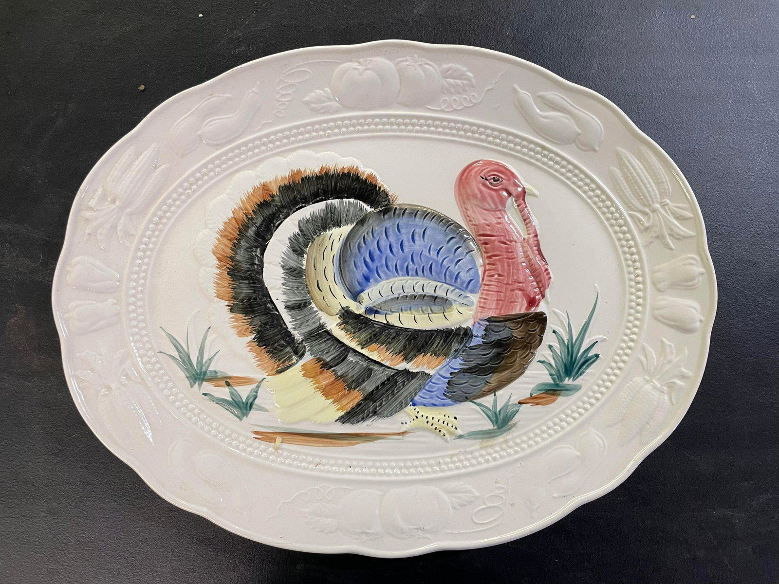 Large Antique / Vintage Turkey Platter: Large Antique / Vintage Turkey Platter