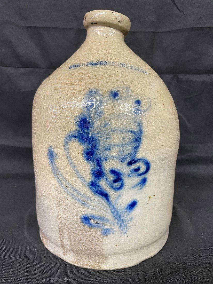 Antique Two Tone Stoneware Brown Jug (1 of 3)